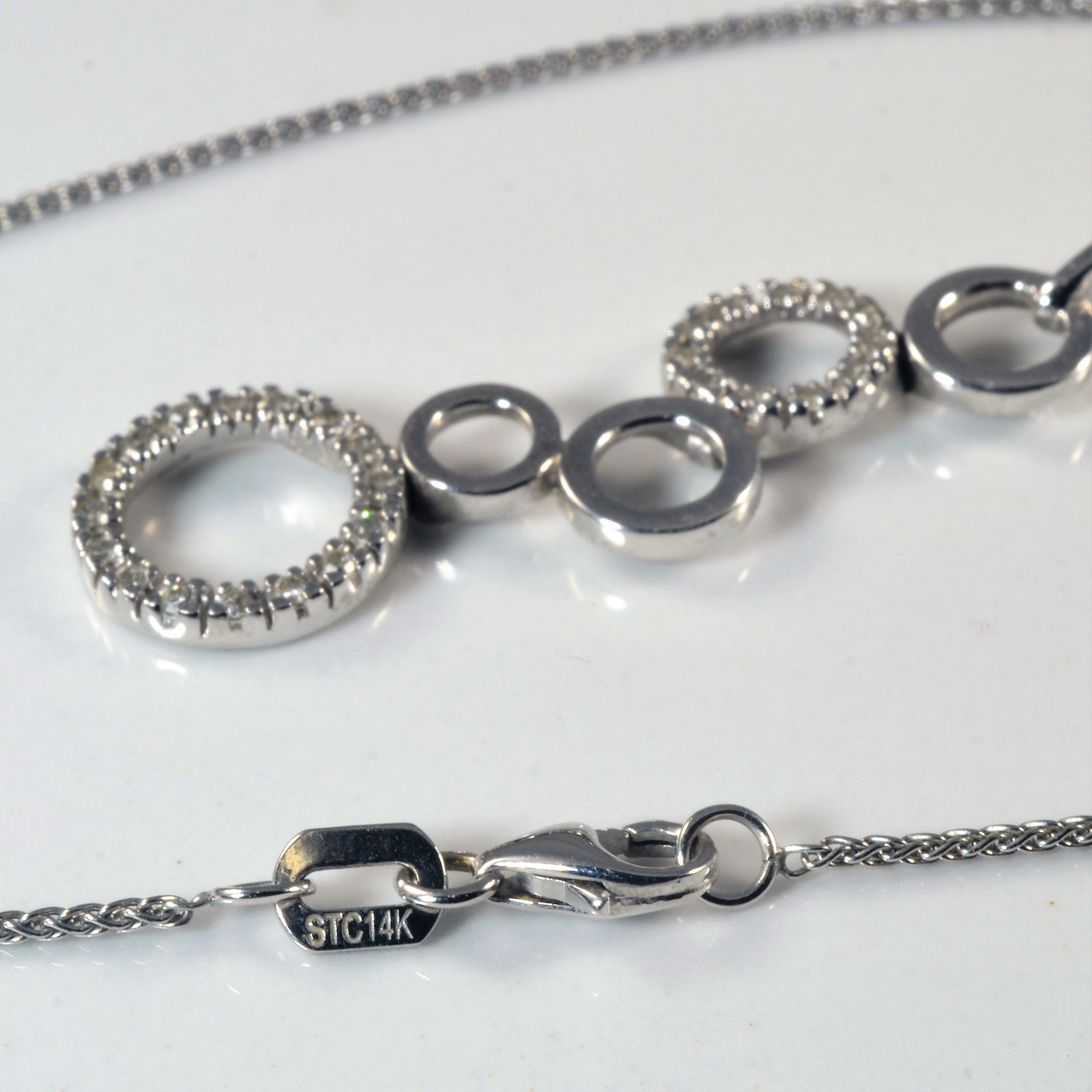 Diamond Bubble Drop Necklace | 0.27ctw | 17" |
