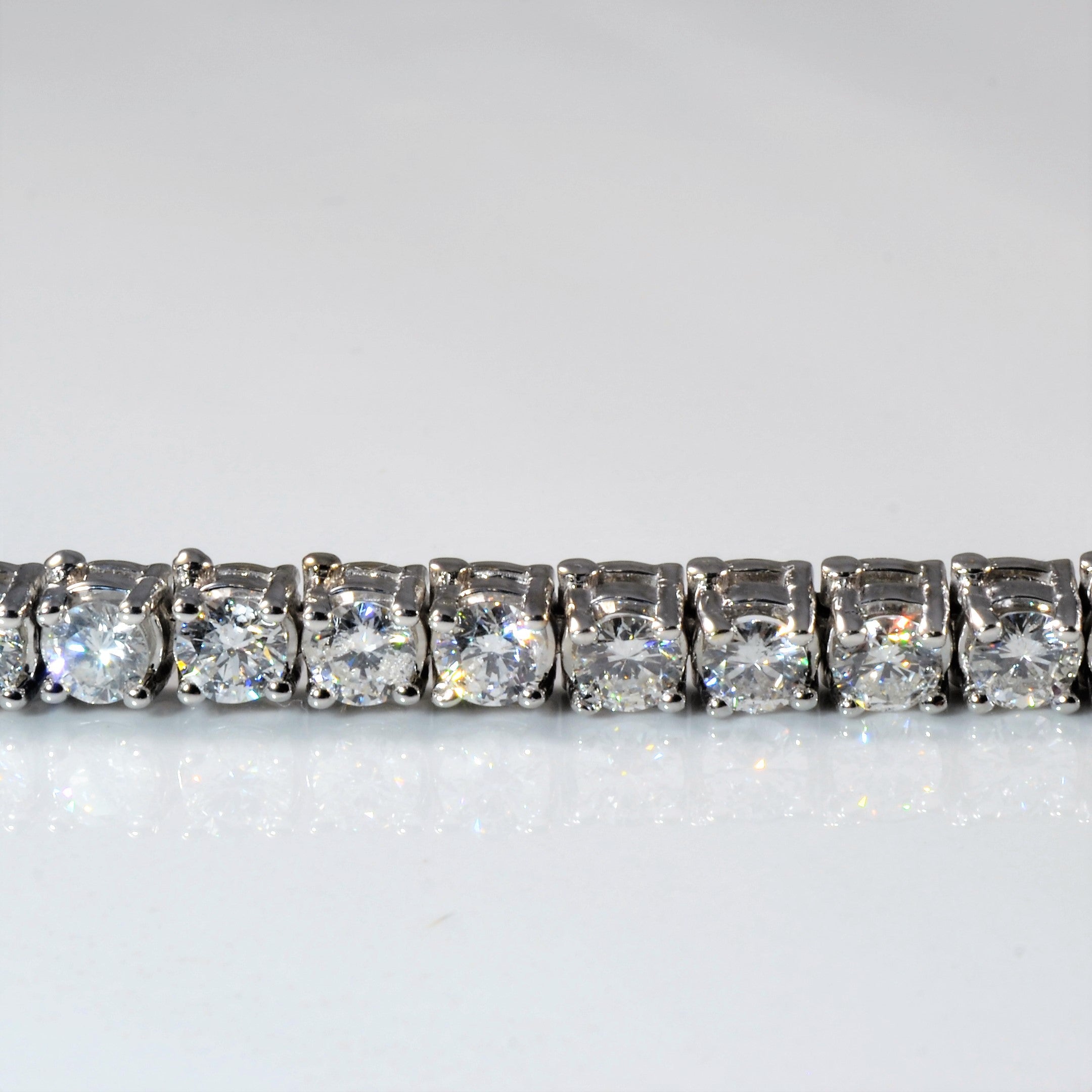 Bracelet de tennis en diamants ronds brillants | 9,12 ct | 17,8 cm |