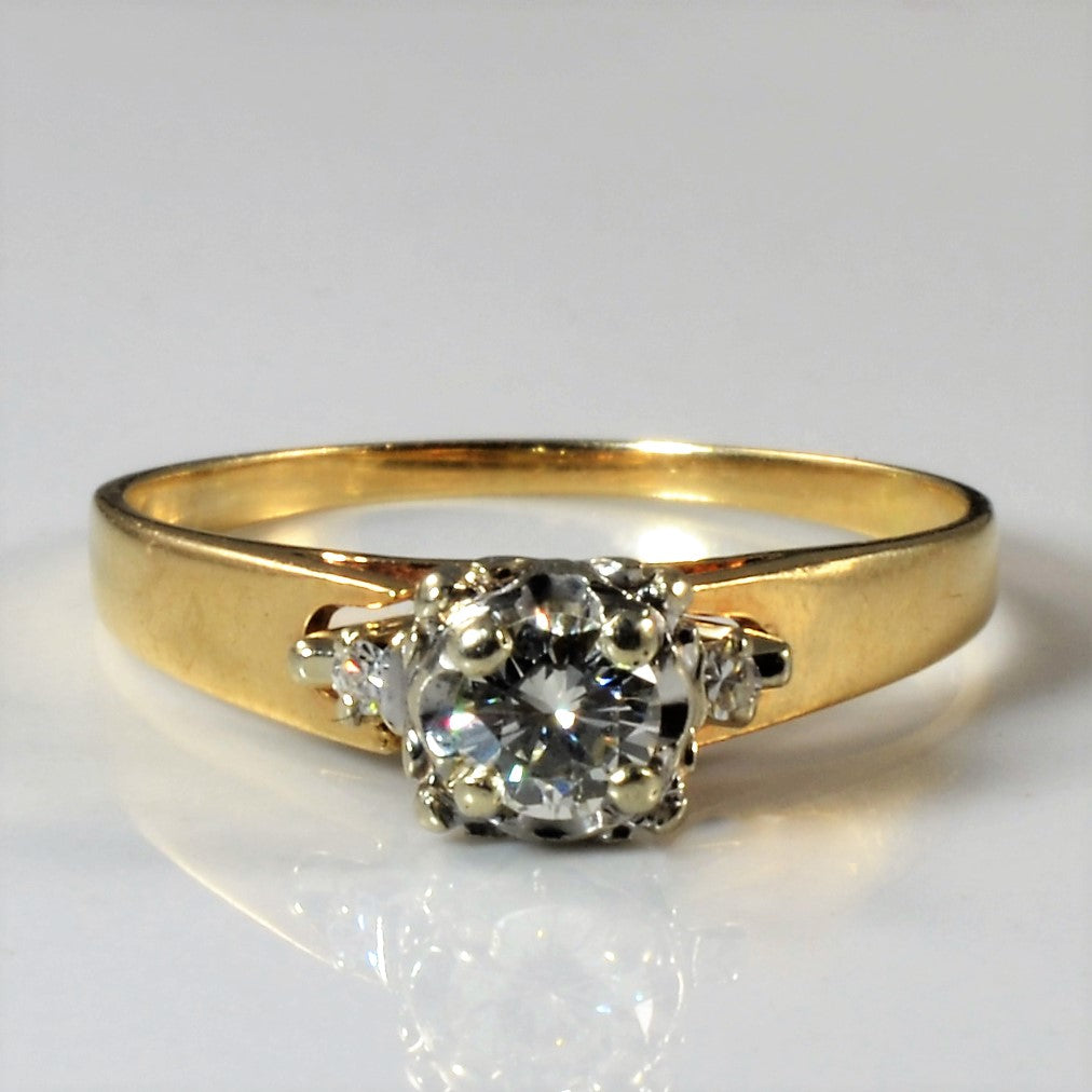 High Set Three Stone Diamond Ring | 0.23ctw | SZ 6.25 |