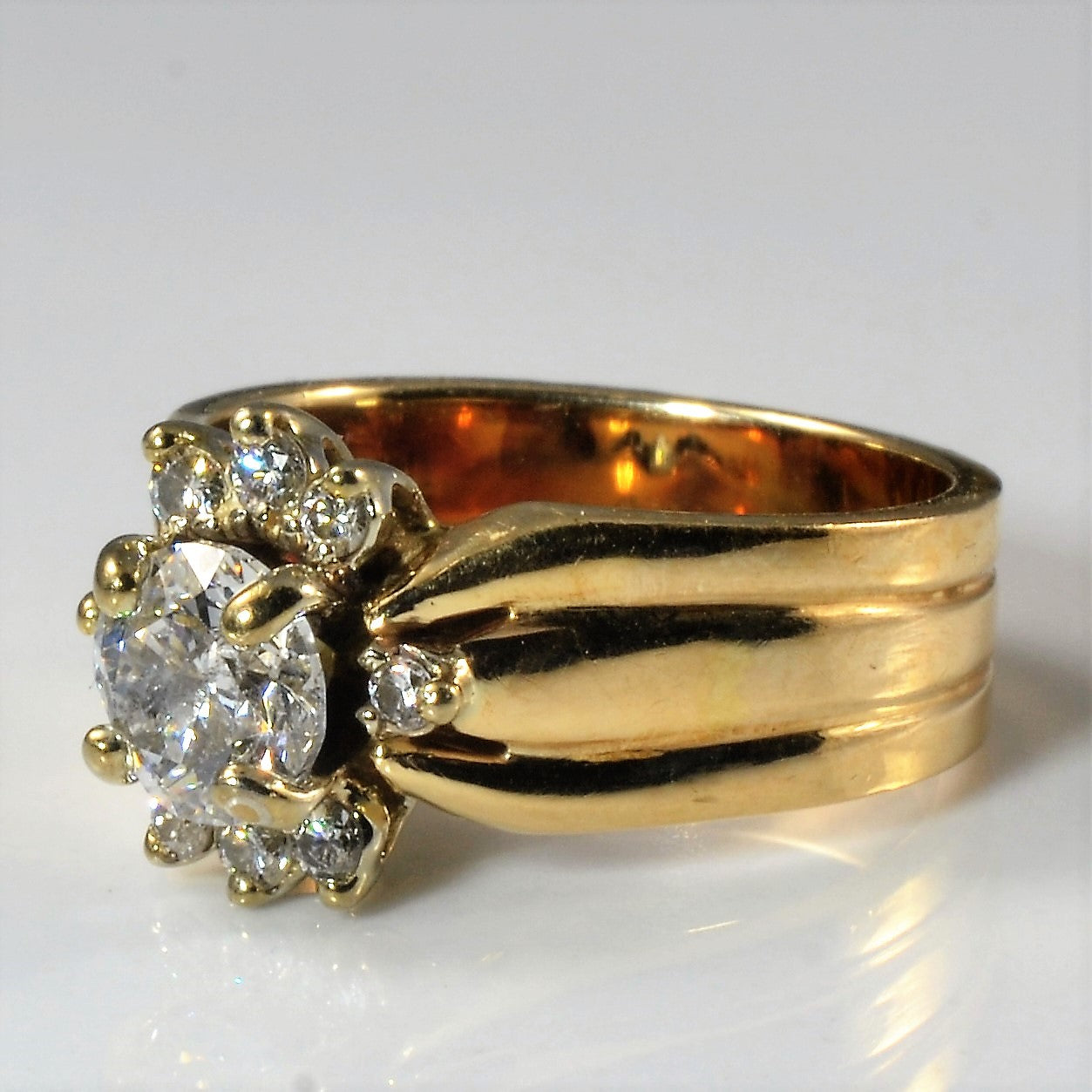 Soldered Three Stone Diamond Wedding Set | 1.08ctw | SZ 6.5 |