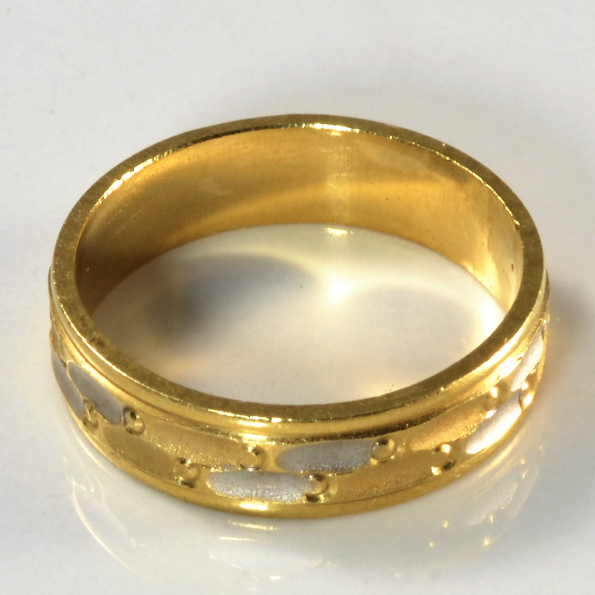 Textured Two Tone Gold Band | SZ 5.5 |