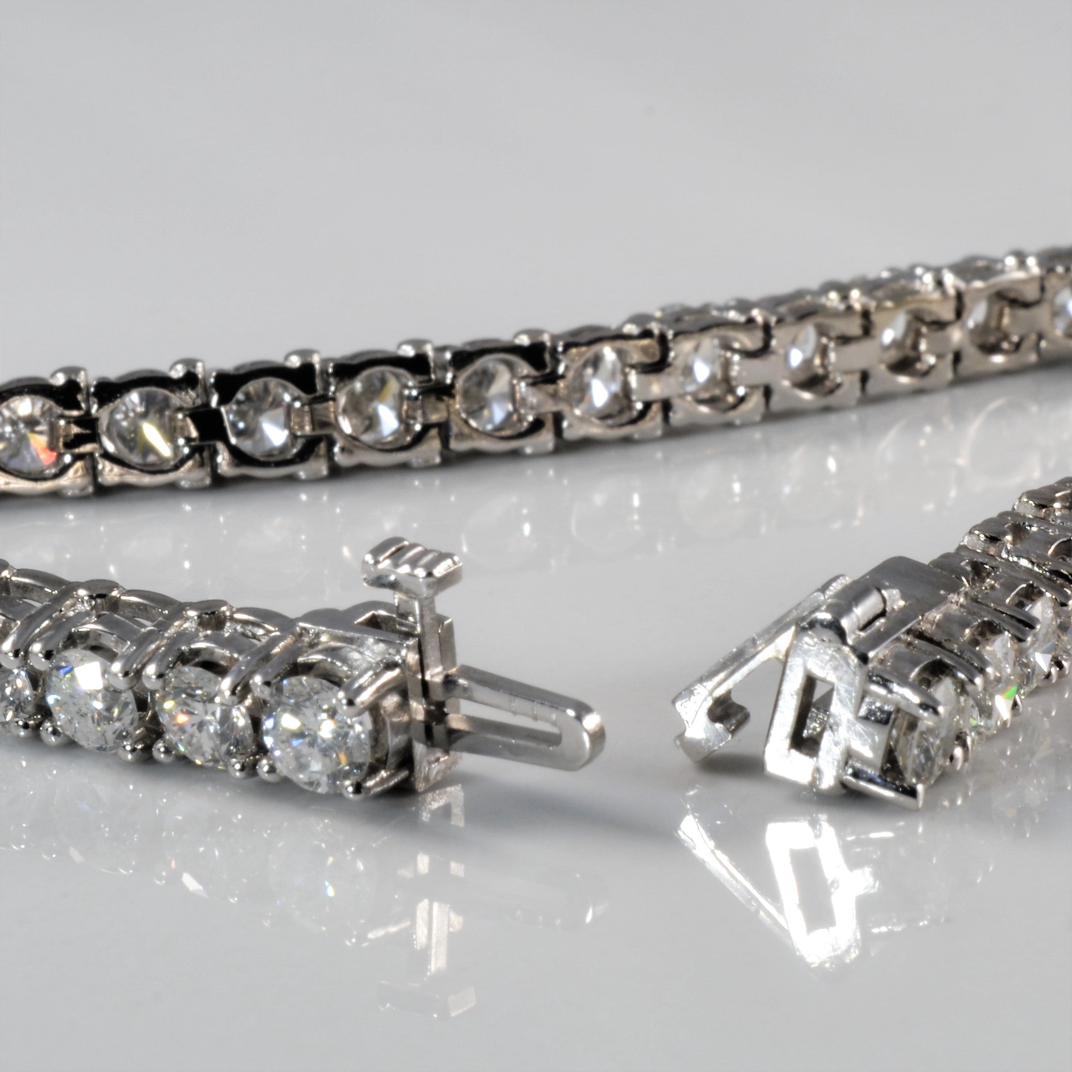 Bracelet de tennis en diamants ronds brillants | 9,12 ct | 17,8 cm |
