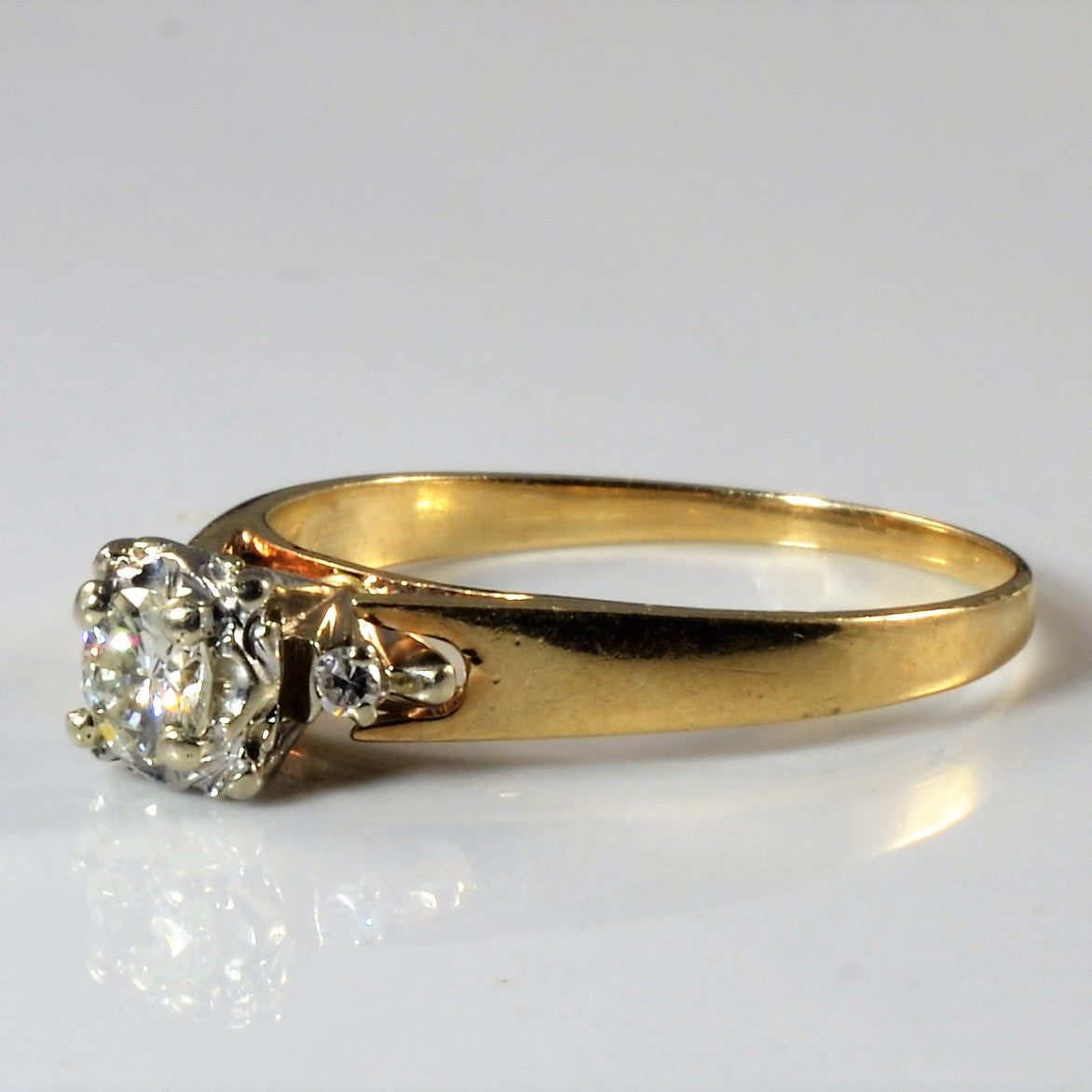 High Set Three Stone Diamond Ring | 0.23ctw | SZ 6.25 |