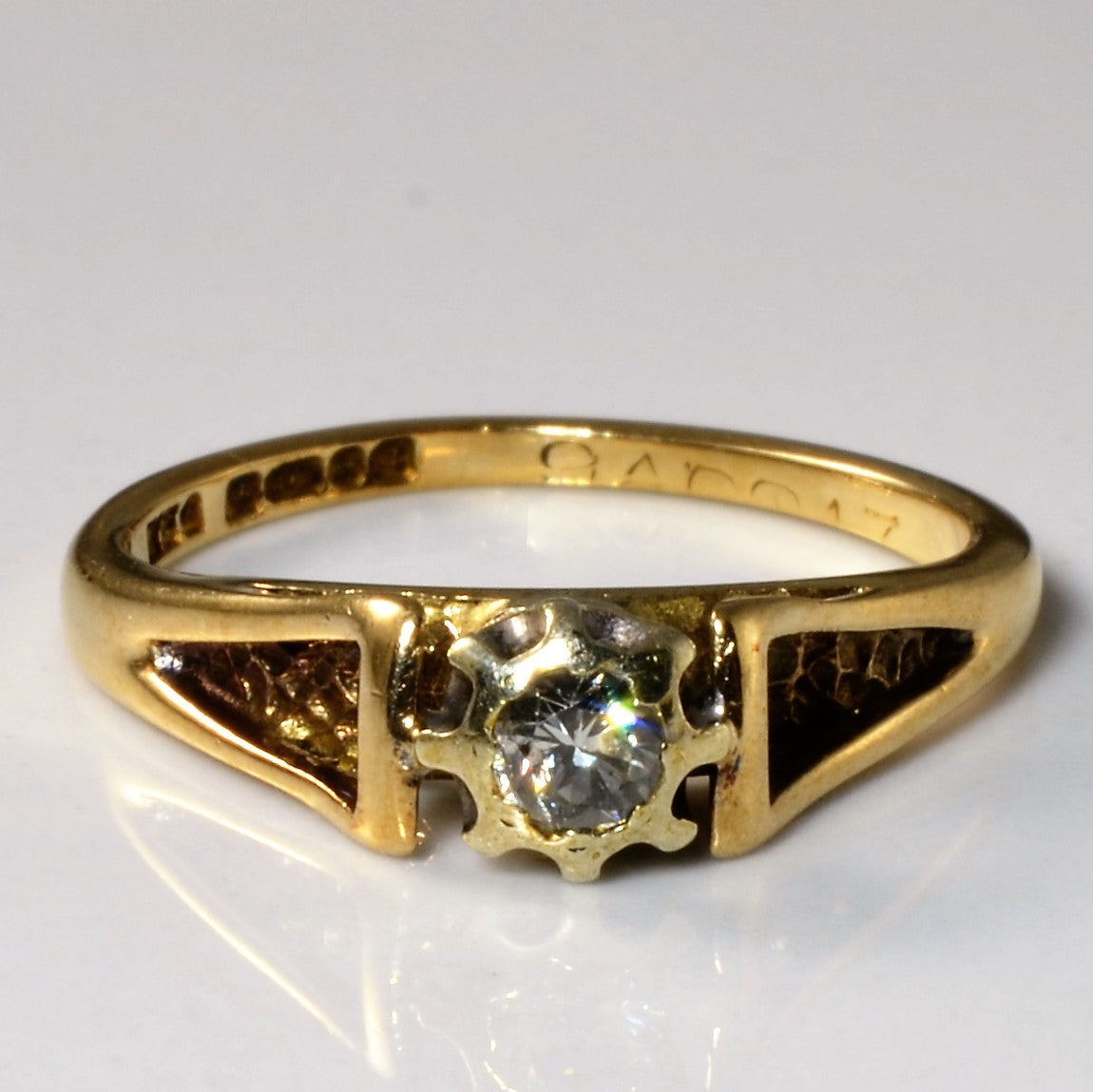 Bague solitaire vintage en diamant | 0,10 ct | Taille 5,5 |