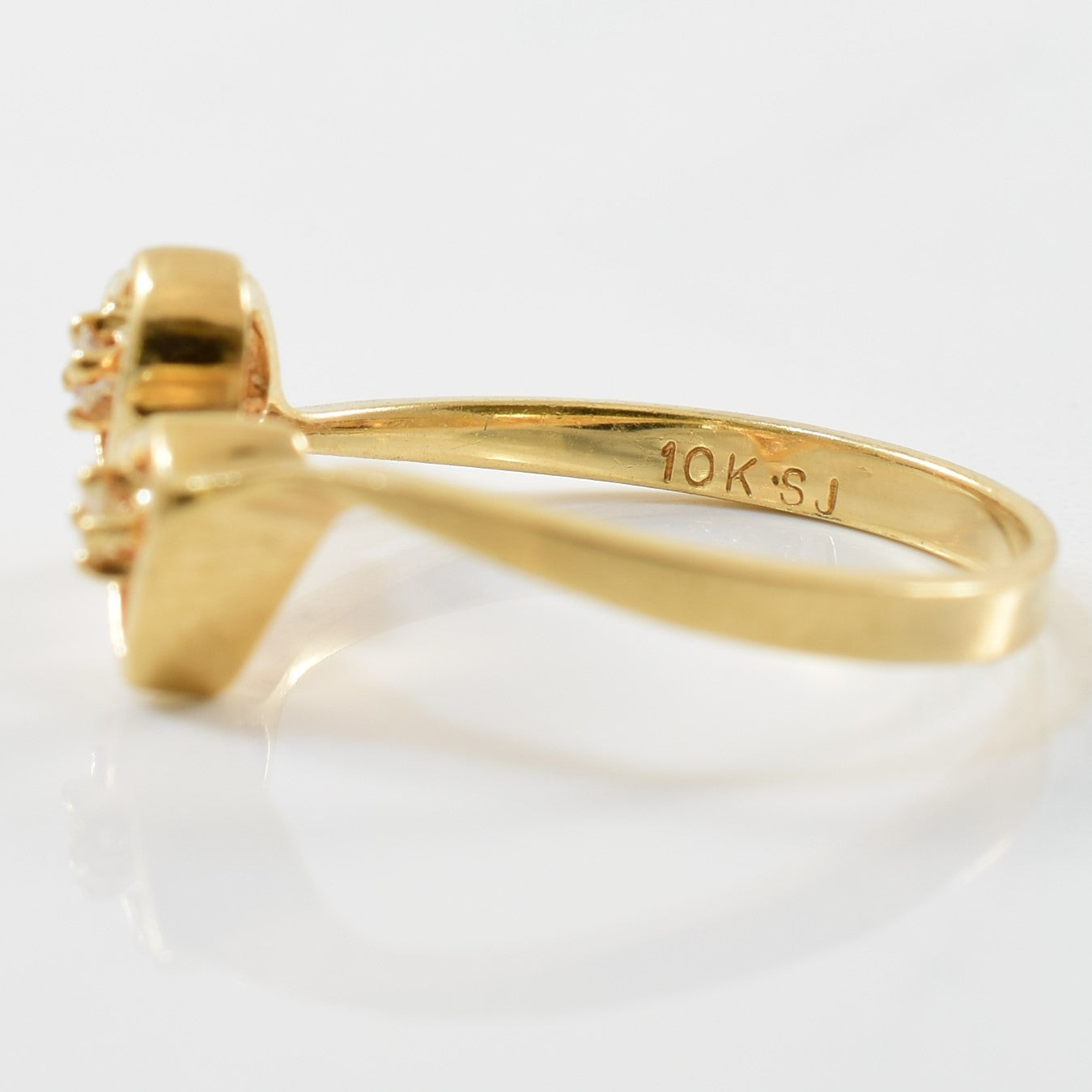 Double Heart Diamond Ring | 0.04ctw | SZ 6 |