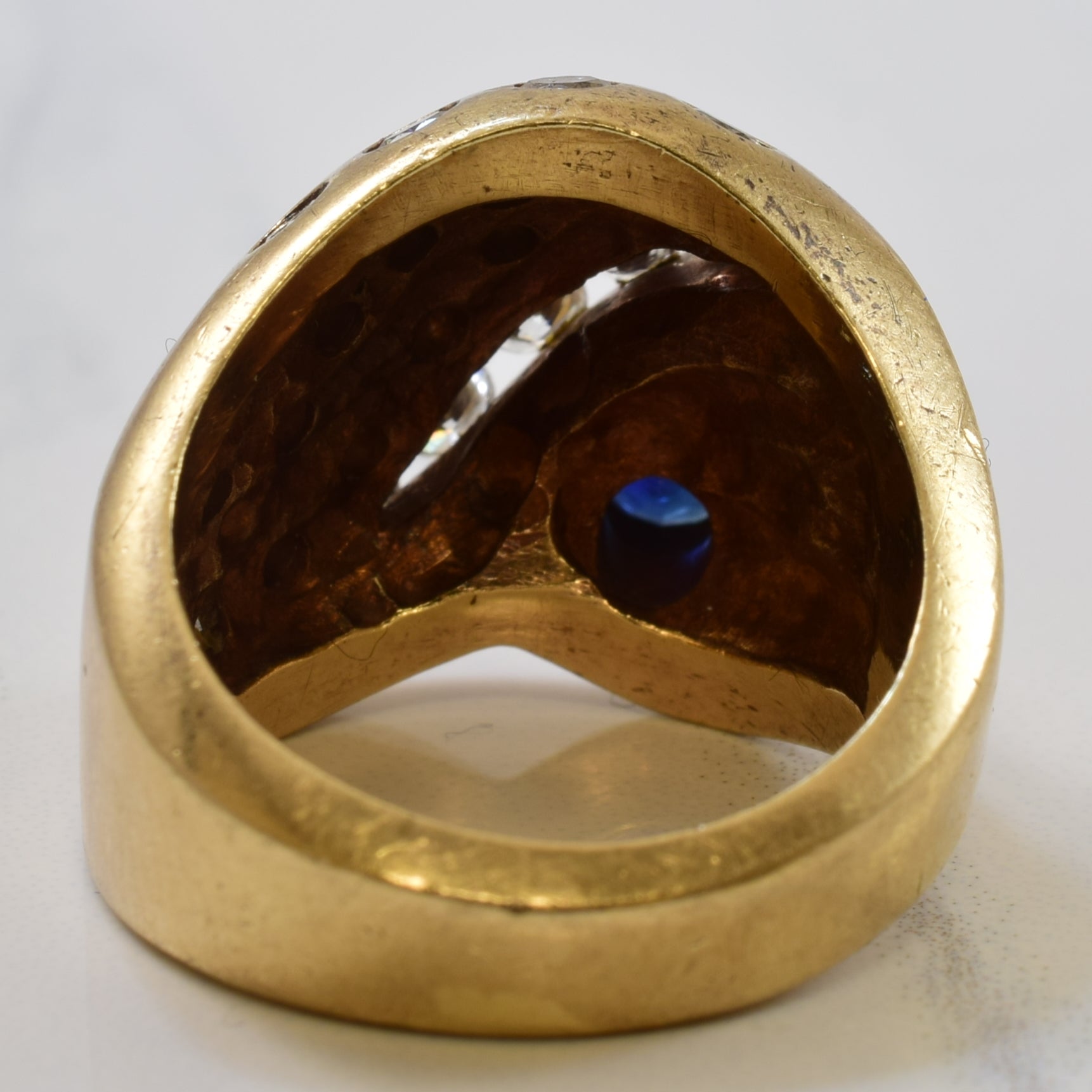 Diamond & Blue Sapphire Cocktail Ring | 1.25ctw, 0.48ct | SZ 7 |