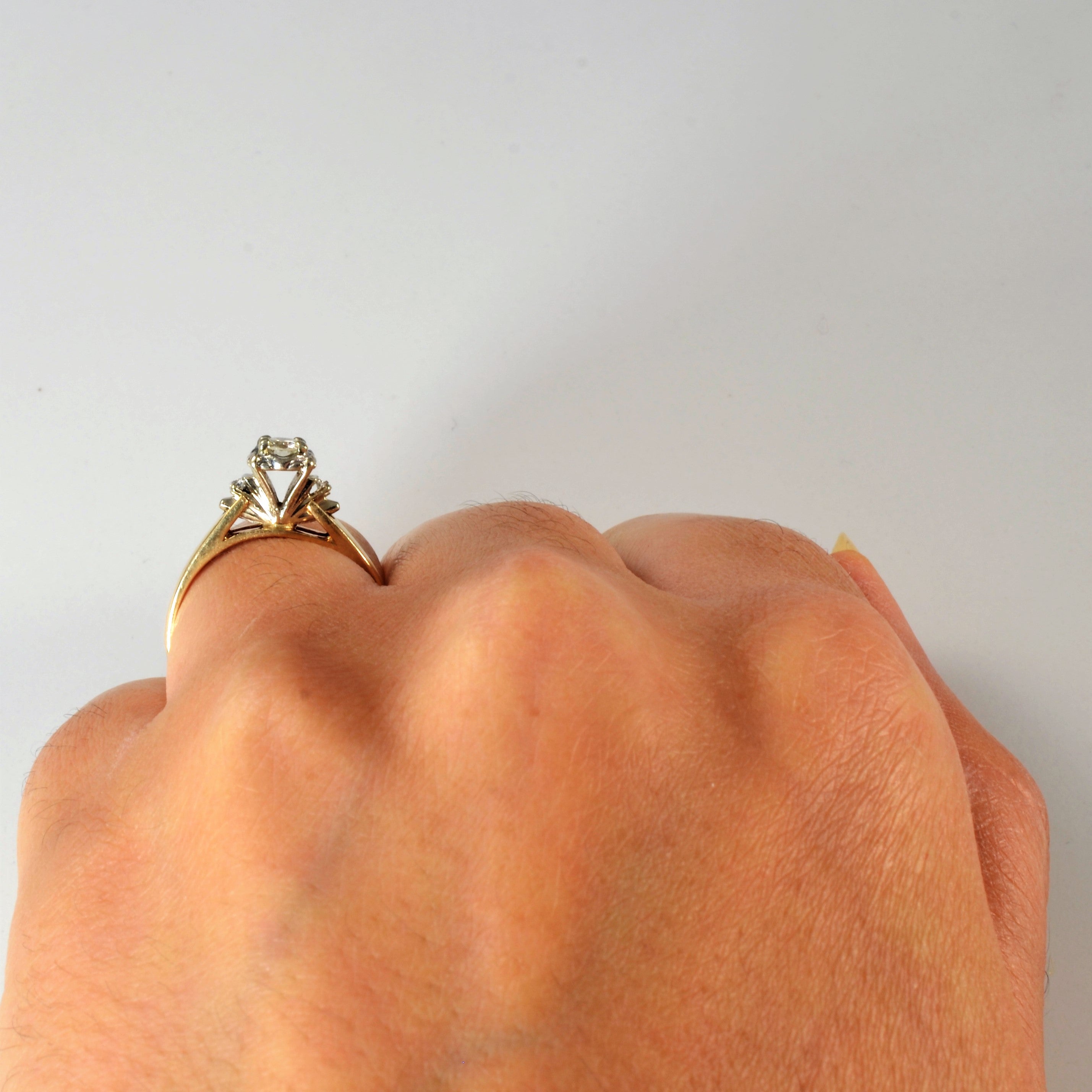 High Set Three Stone Diamond Ring | 0.23ctw | SZ 6.25 |