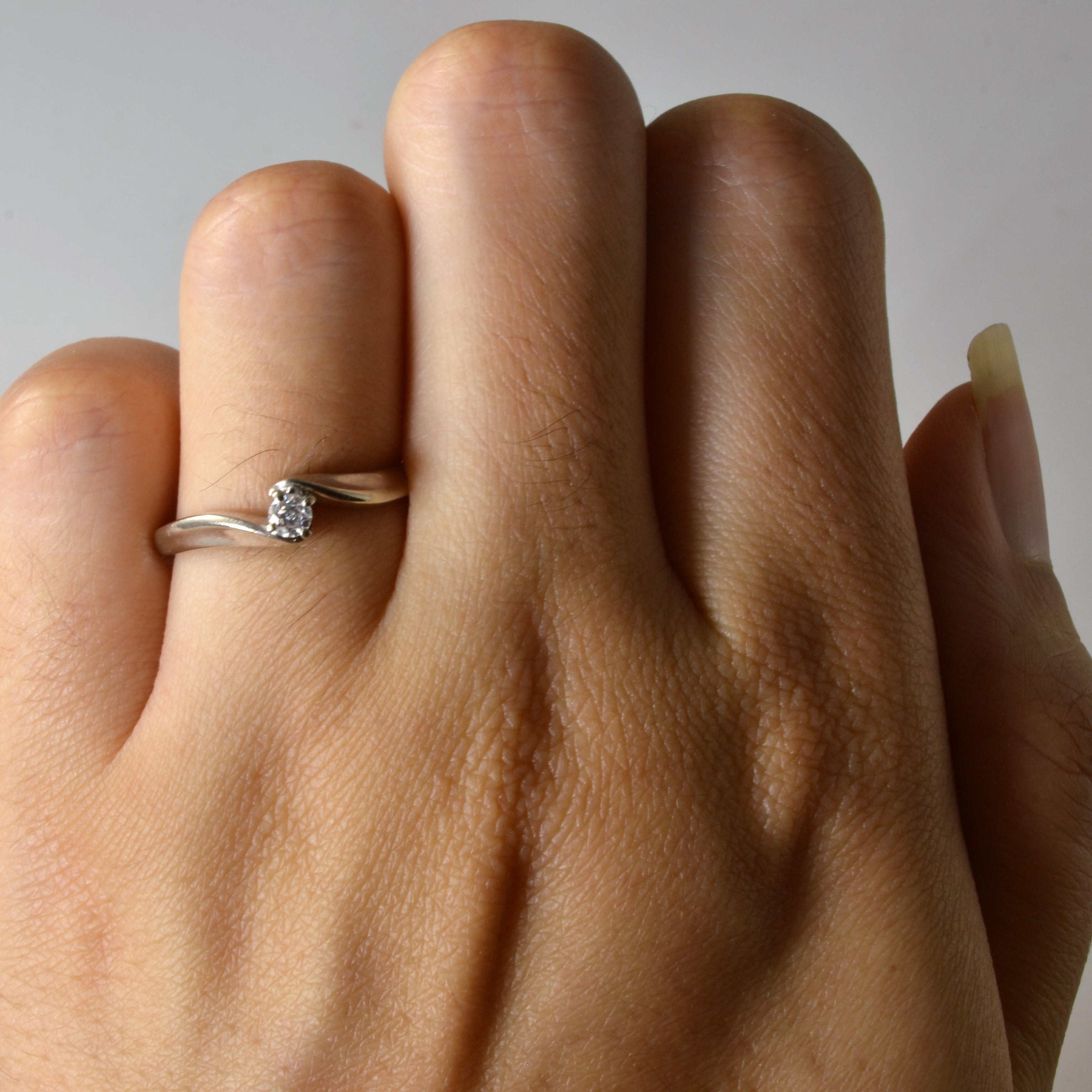 Solitaire Diamond Bypass Ring | 0.08ct | SZ 6.25 |