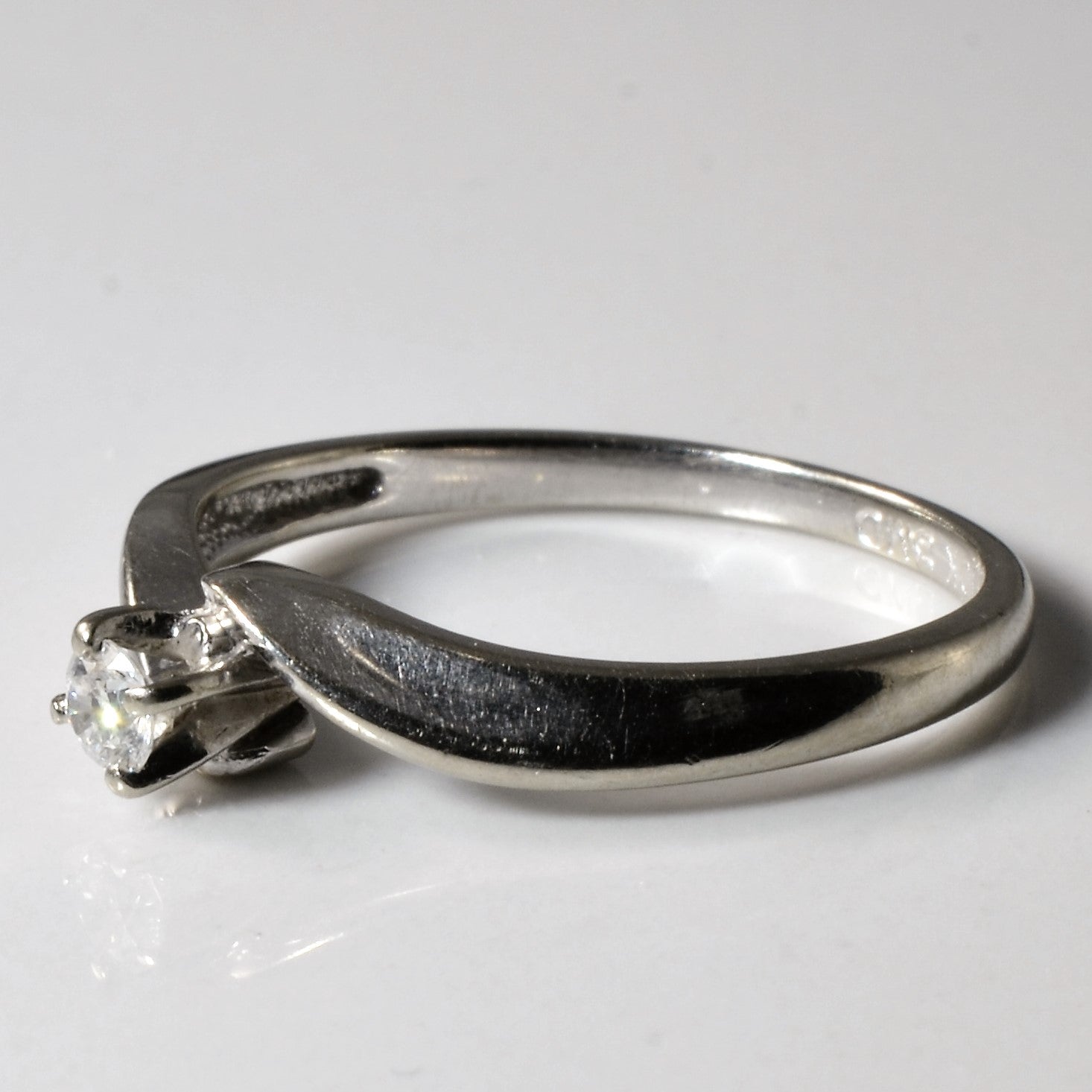 Solitaire Diamond Bypass Ring | 0.08ct | SZ 6.25 |