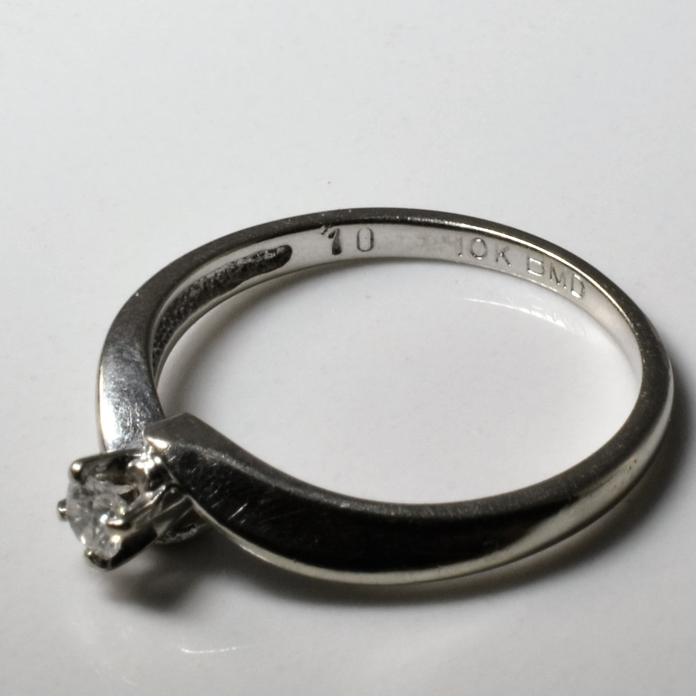 Solitaire Diamond Bypass Ring | 0.08ct | SZ 6.25 |