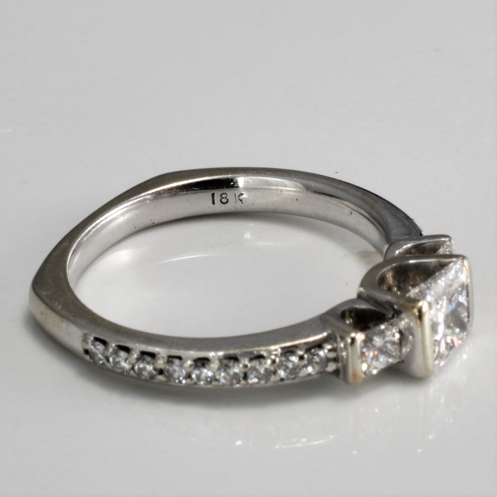 Semi Bezel Princess Diamond Engagement Ring | 0.89 ctw, SZ 6 |