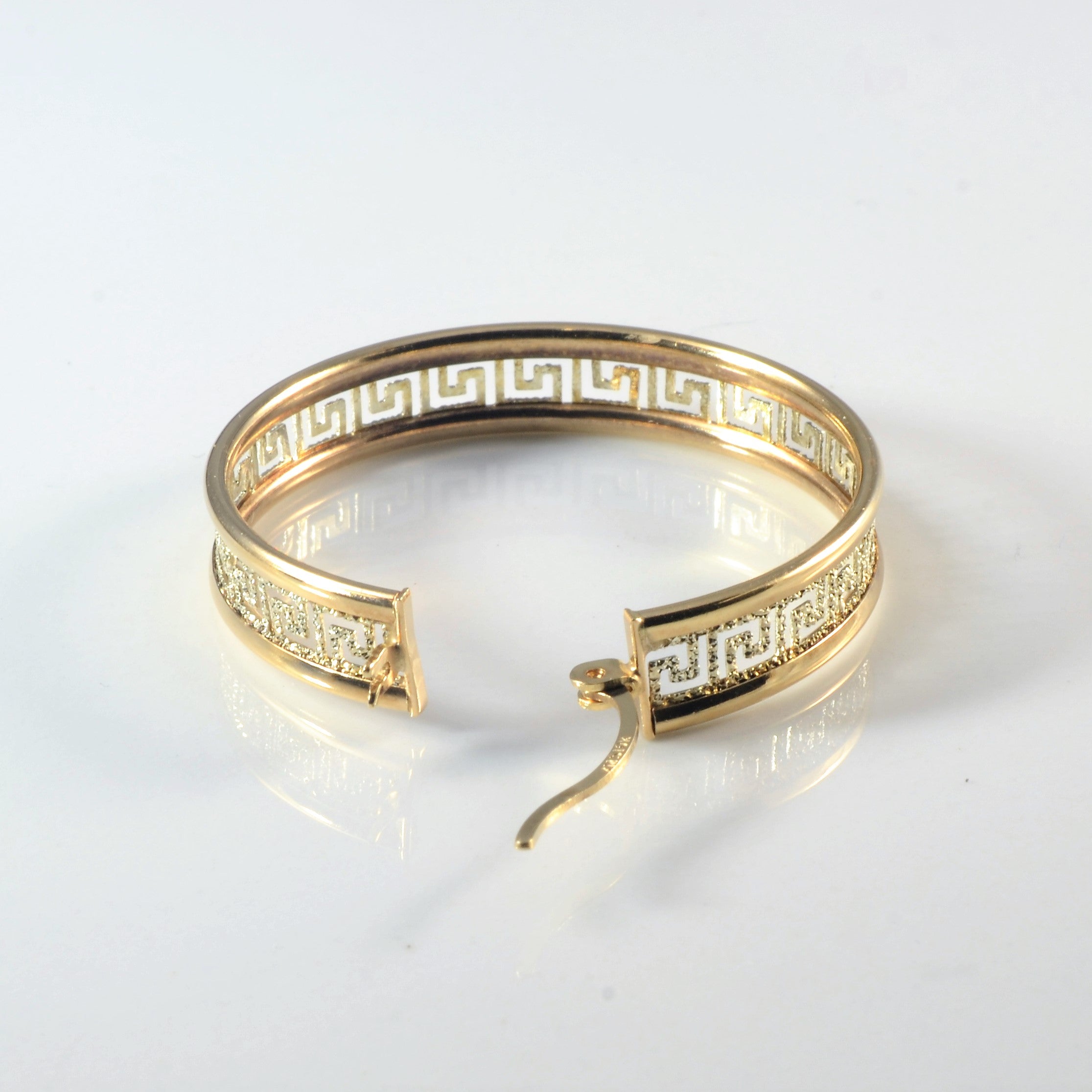 Textured Two Tone Gold Hoop Earrings