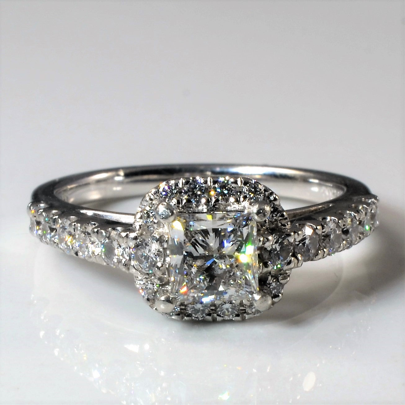 Princess Halo Diamond Engagement Ring | 1.26ctw | SZ 6 |