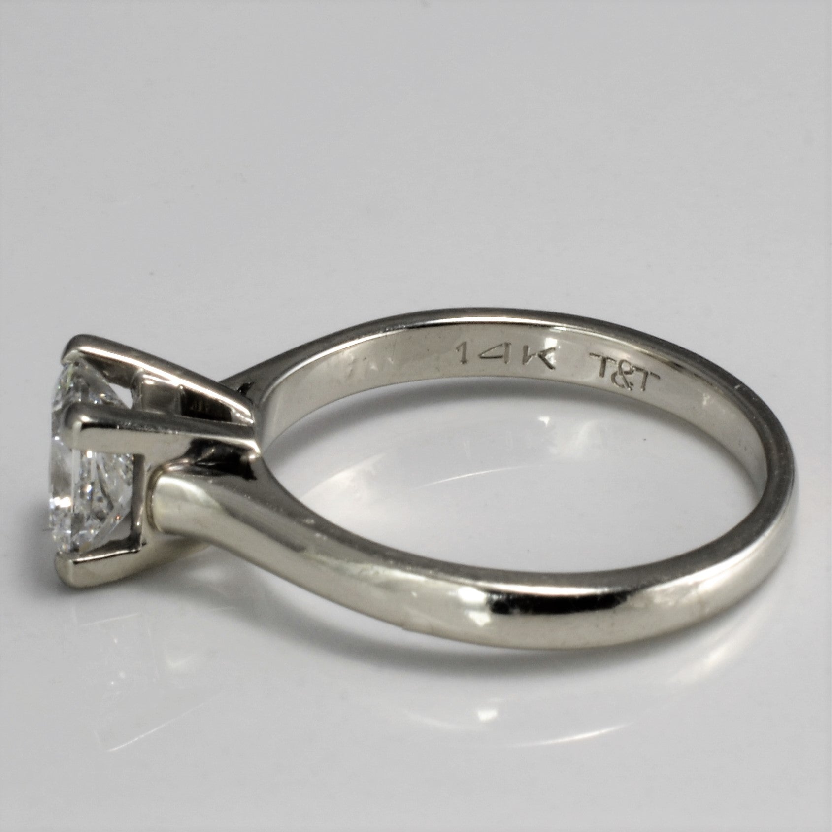 Solitaire Princess Diamond Engagement Ring | 0.92 ct, SZ 5.5 | VVS1, G |