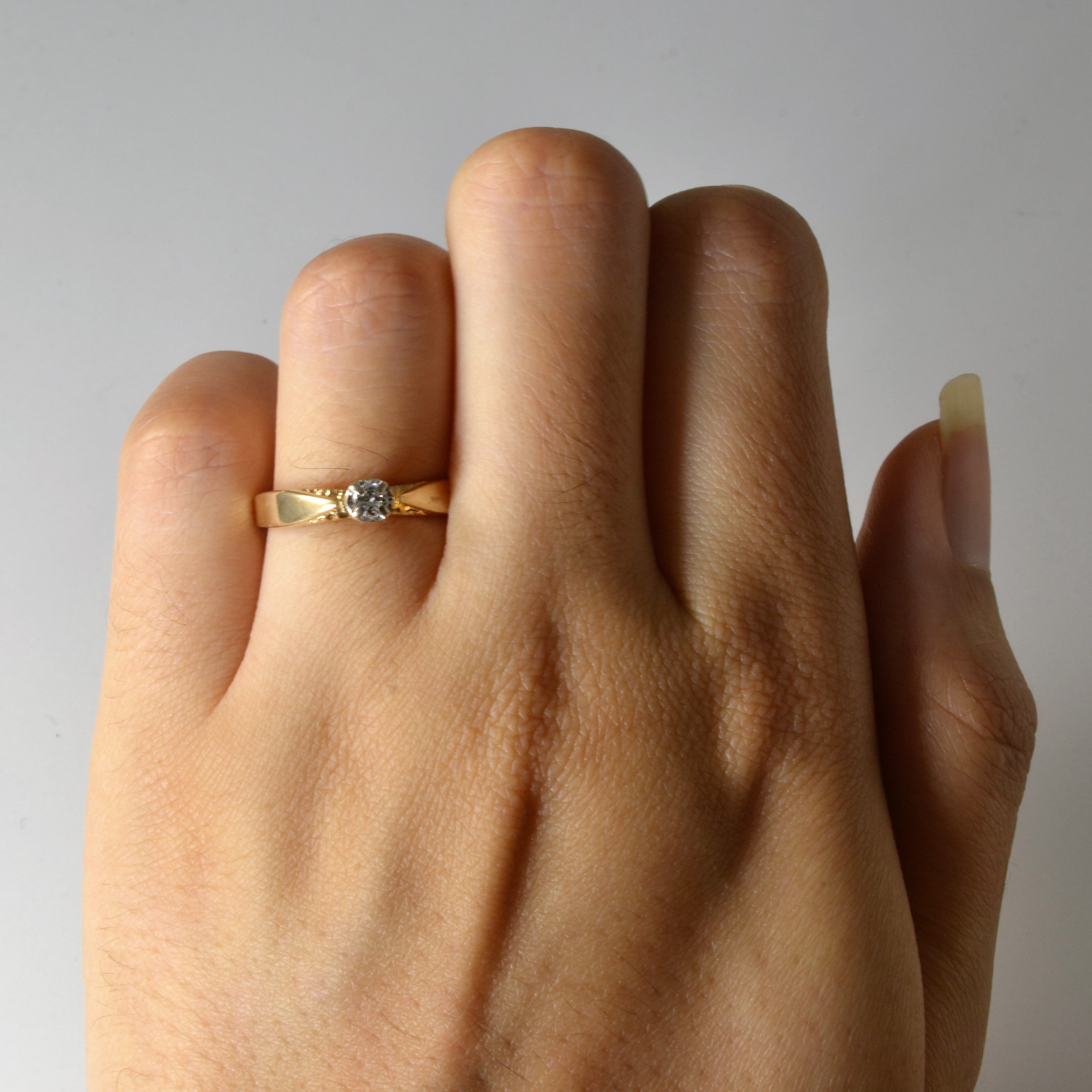 Solitaire Diamond Ring | 0.09ct | SZ 5.5 |