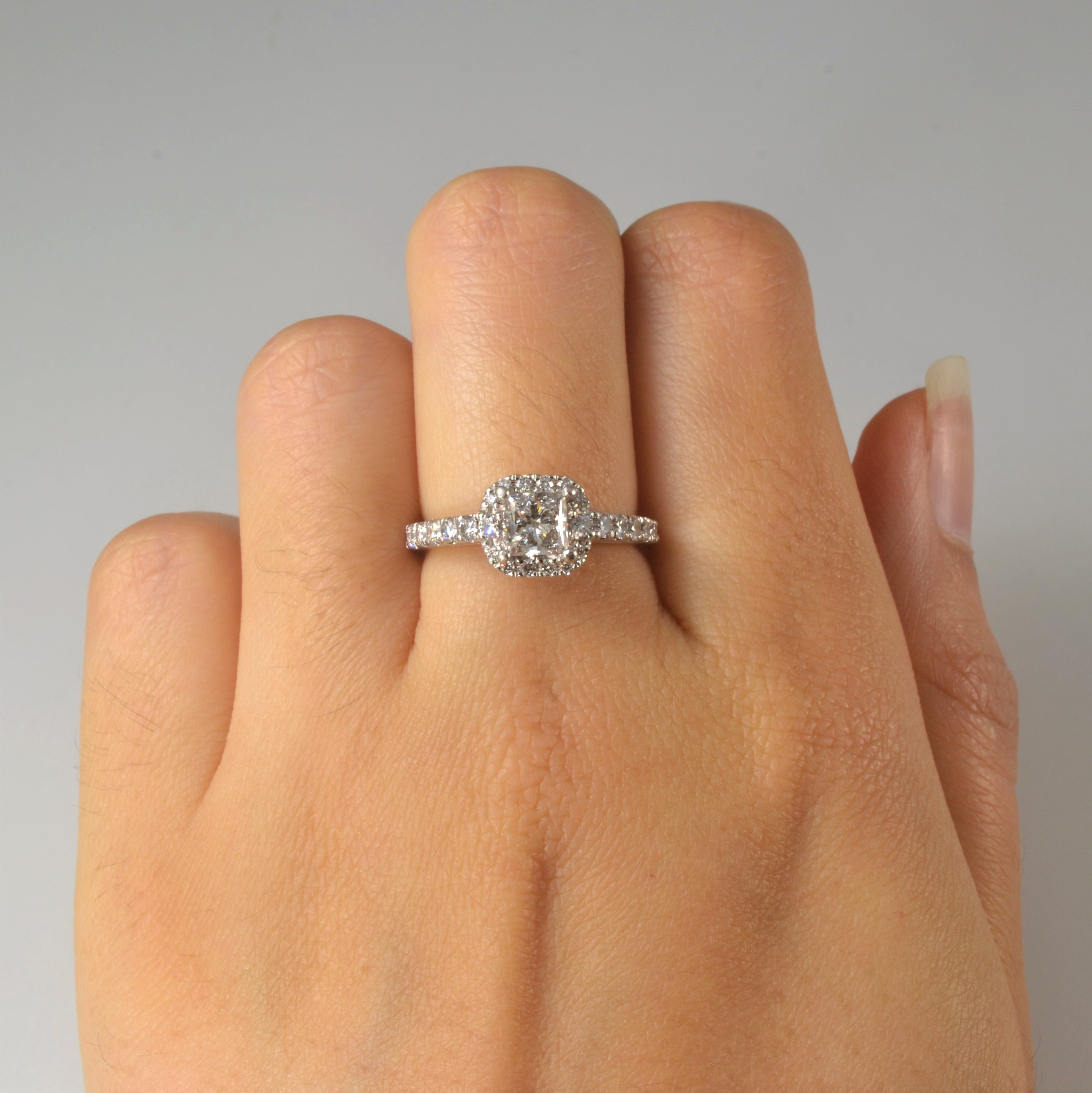 Princess Halo Diamond Engagement Ring | 1.26ctw | SZ 6 |