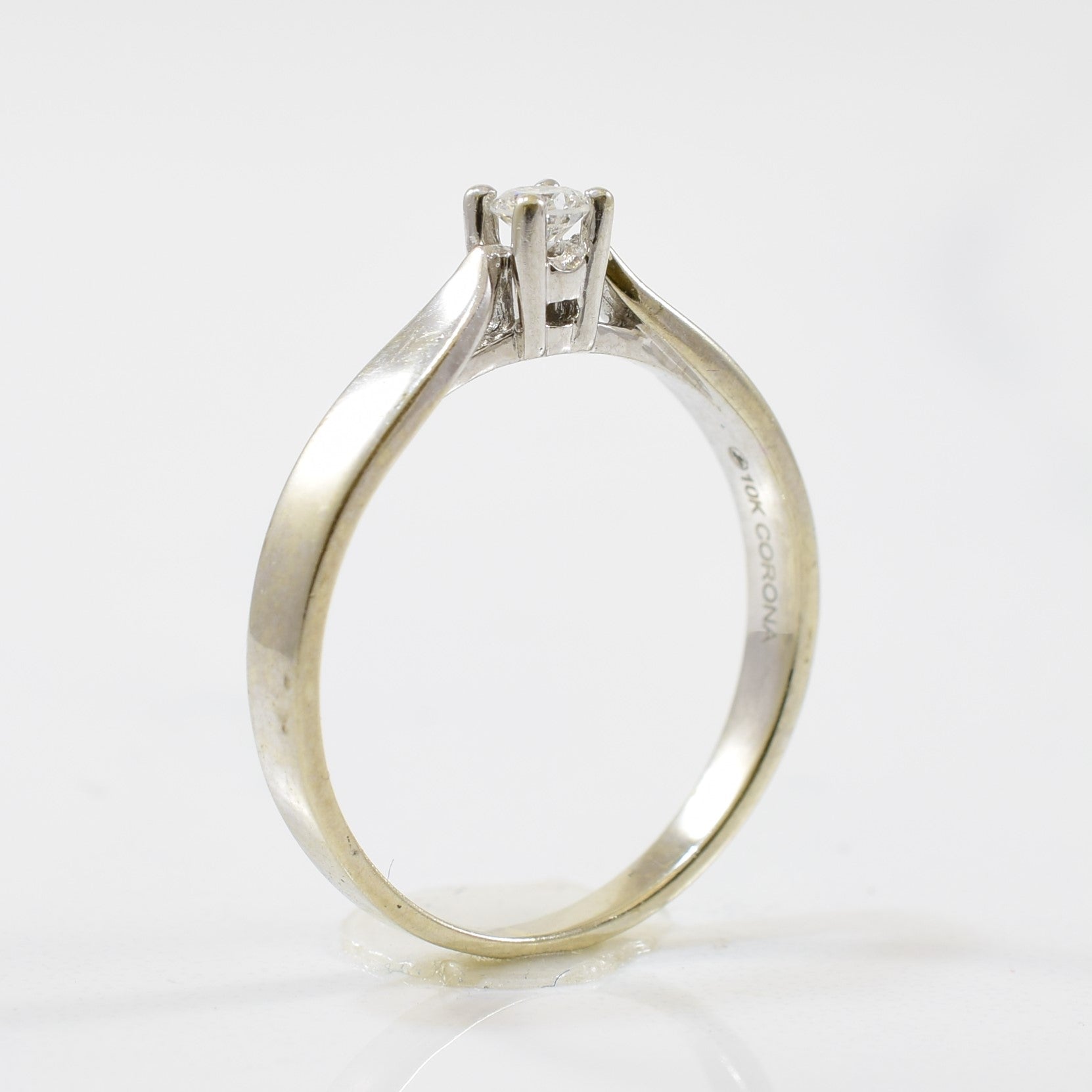Solitaire Diamond Cathedral Ring | 0.07ct | SZ 5.5 |