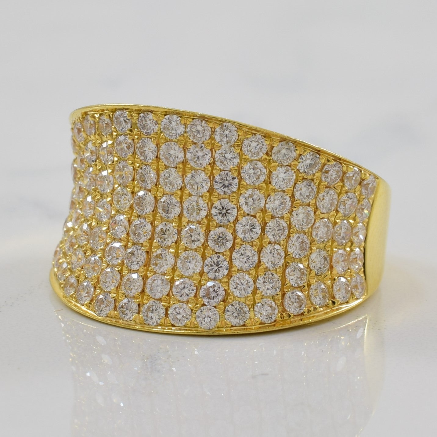 Pave Diamond Saddle Ring | 2.18ctw | SZ 8 |