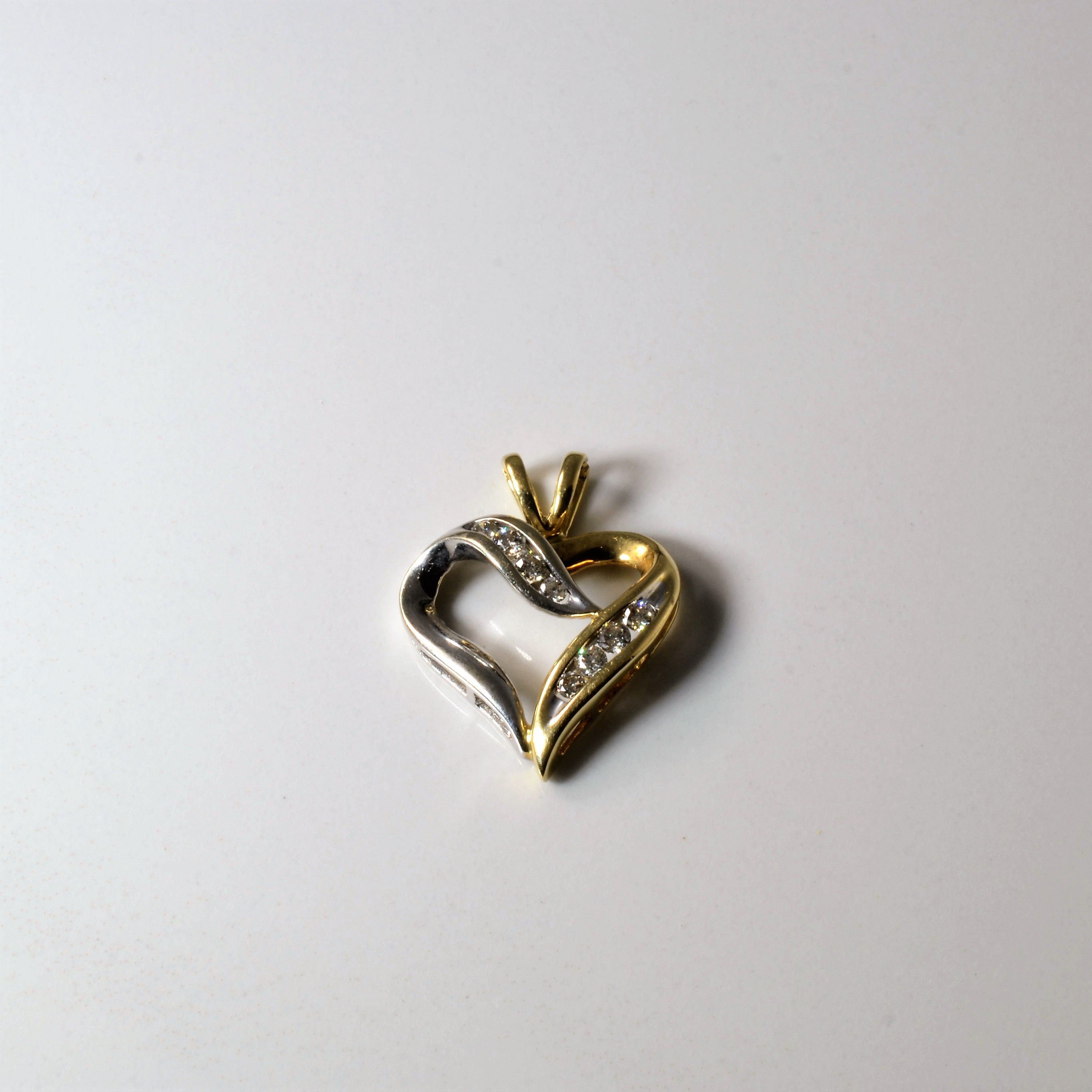Channel Set Diamond Heart Pendant | 0.22ctw |