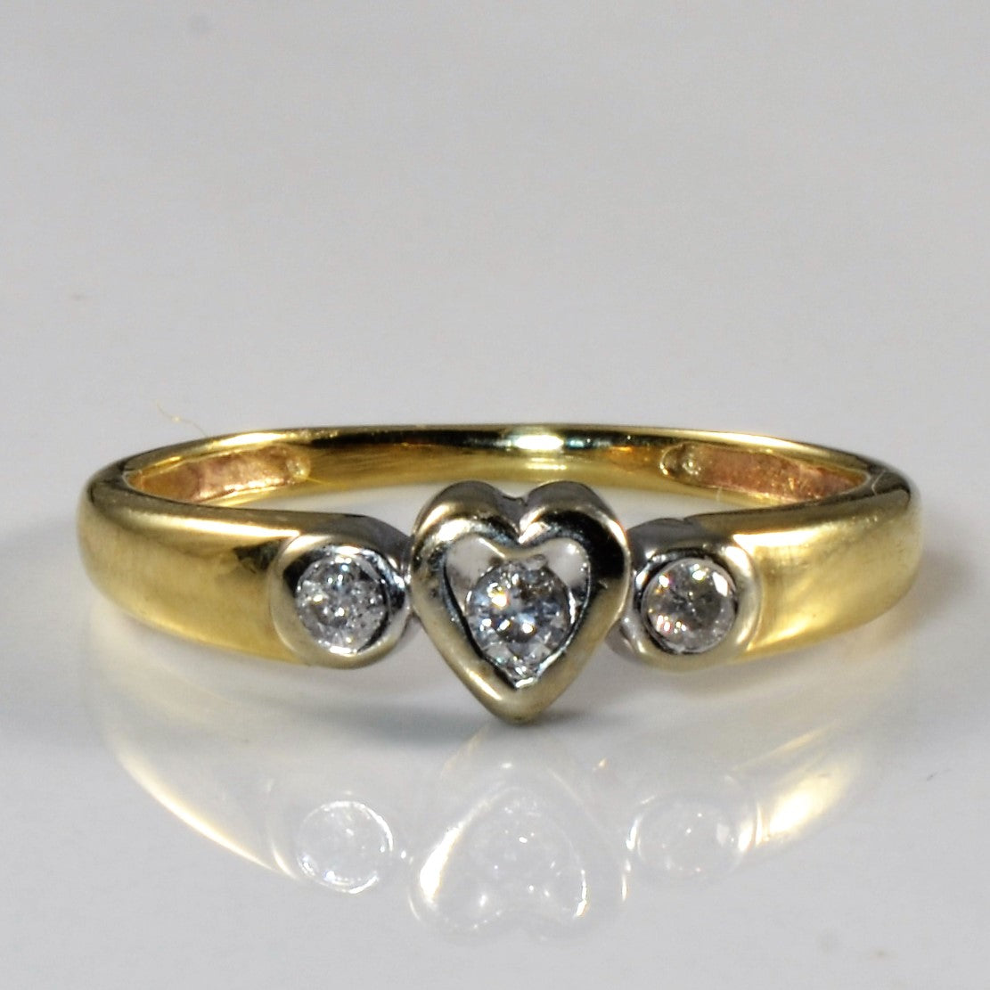 Bezel Set Diamond Heart Ring | 0.10ctw | SZ 6 |