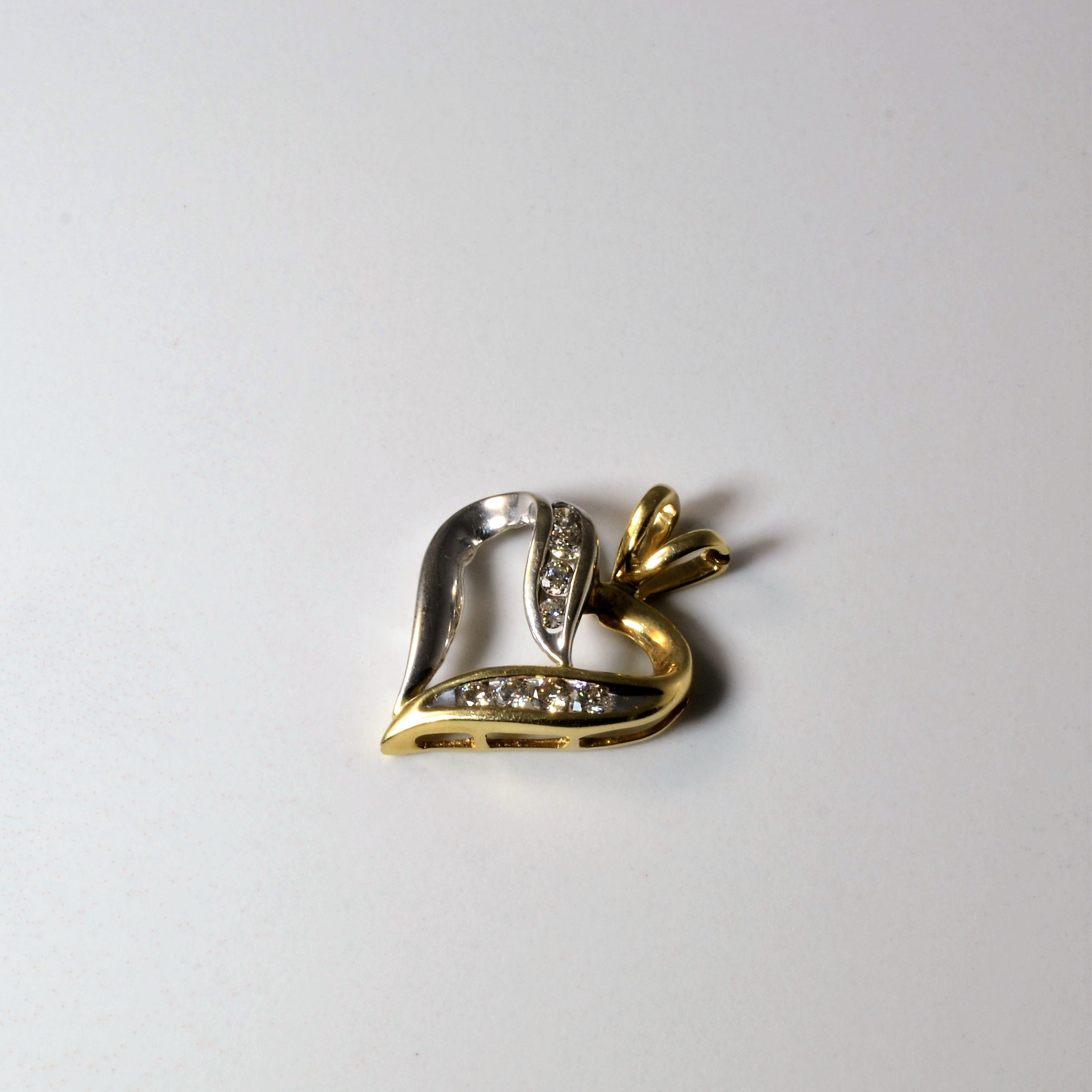 Channel Set Diamond Heart Pendant | 0.22ctw |