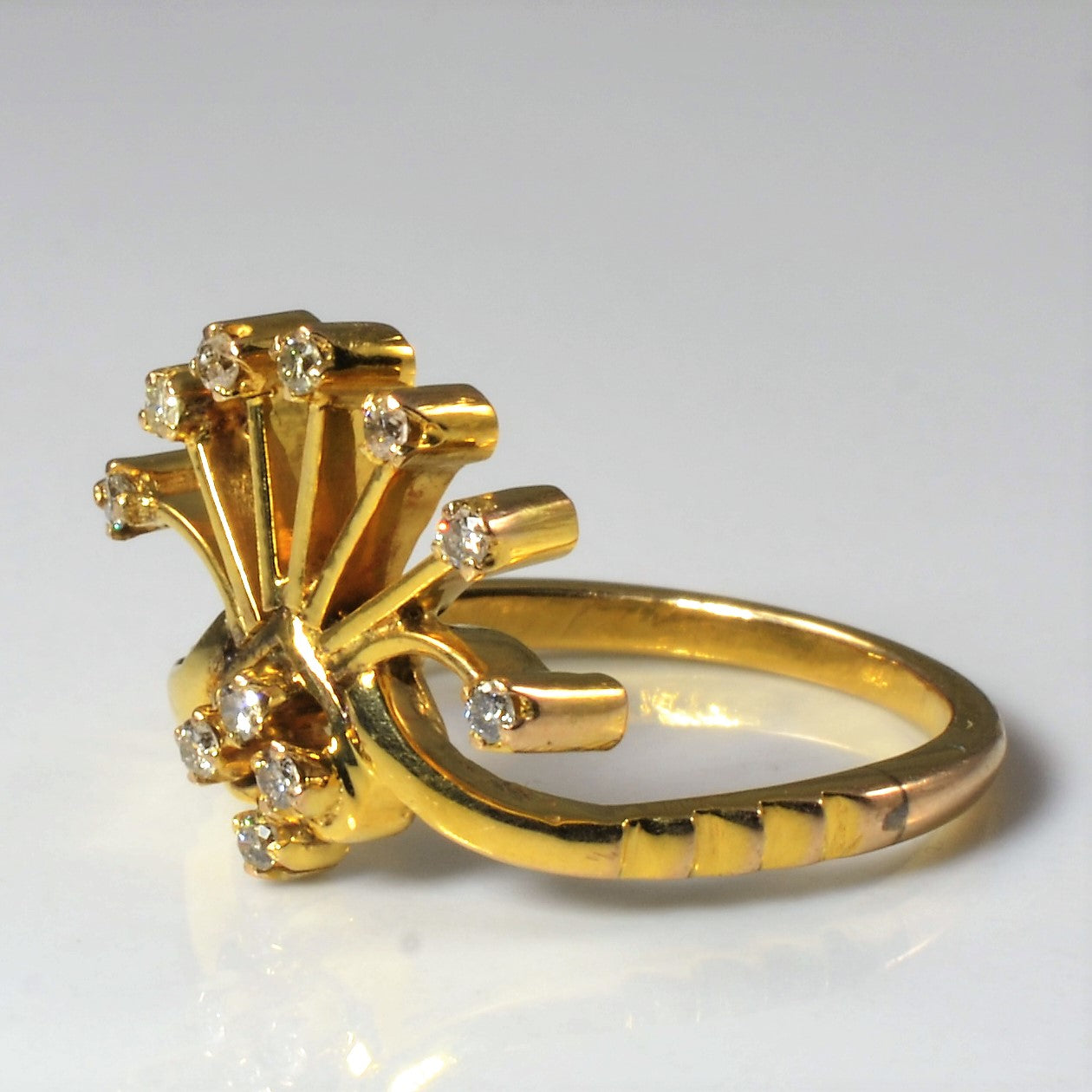Unique Diamond Tiara Ring | 0.11ctw | SZ 6.5 |