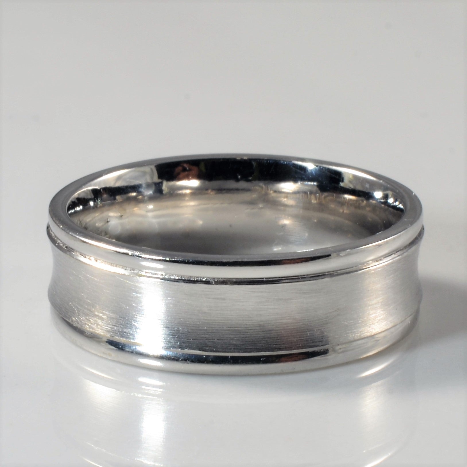 Concave White Gold Band | SZ 9 |