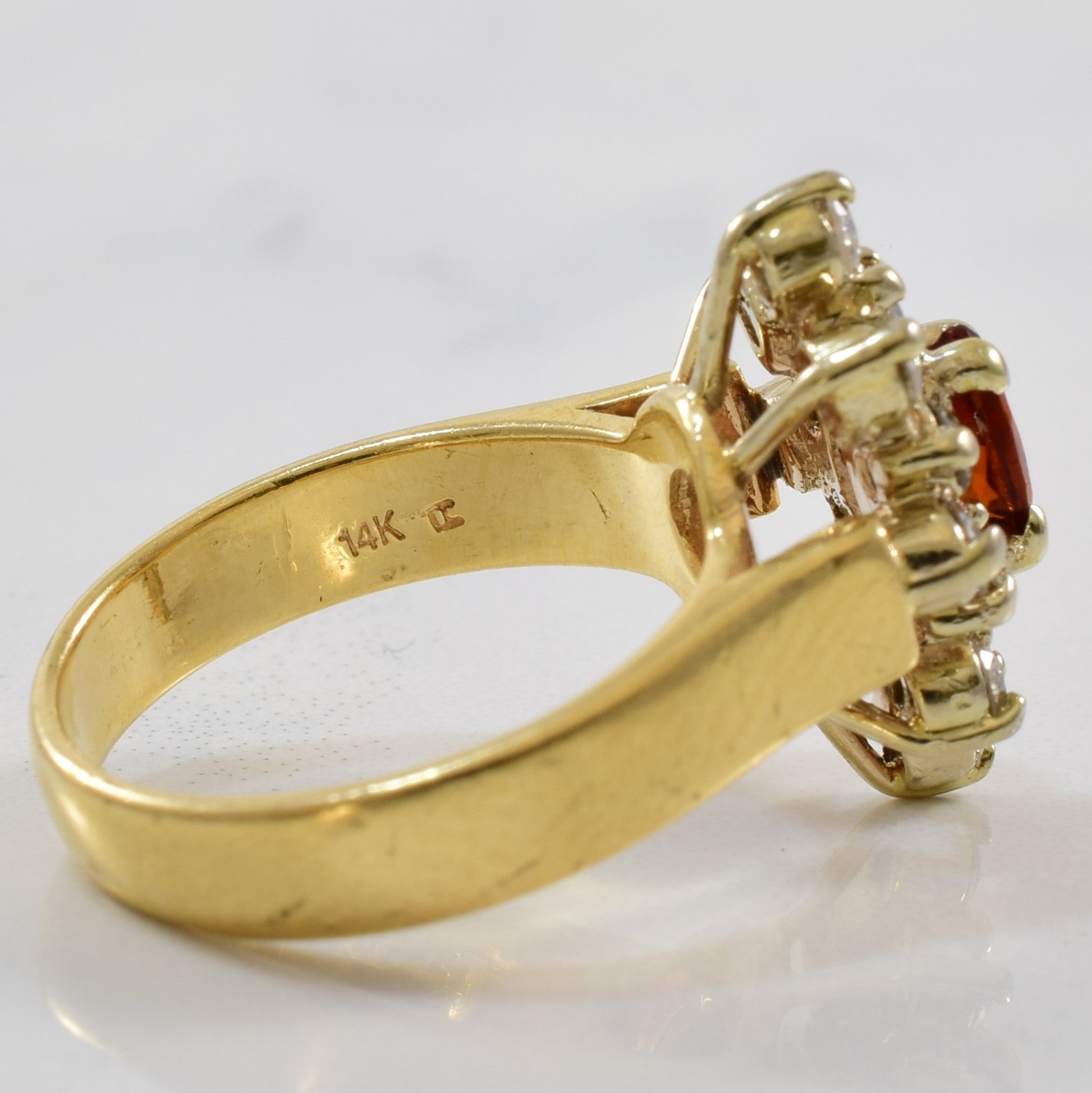 Garnet & Diamond Cluster Ring | 0.63ctw, 0.18ct | SZ 5 |