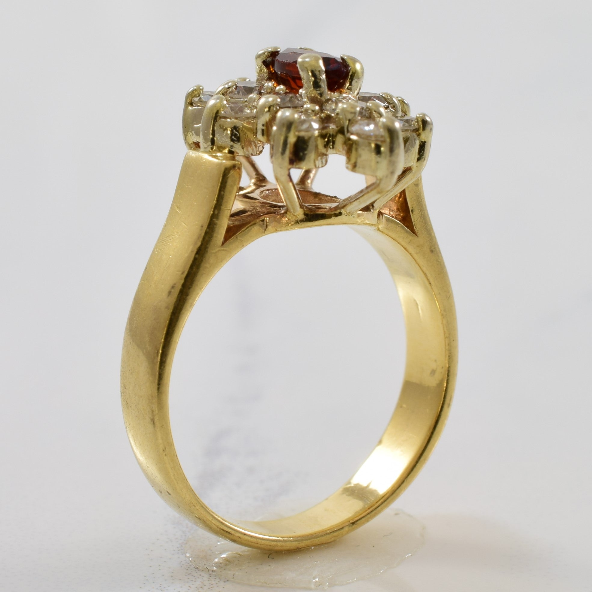 Garnet & Diamond Cluster Ring | 0.63ctw, 0.18ct | SZ 5 |