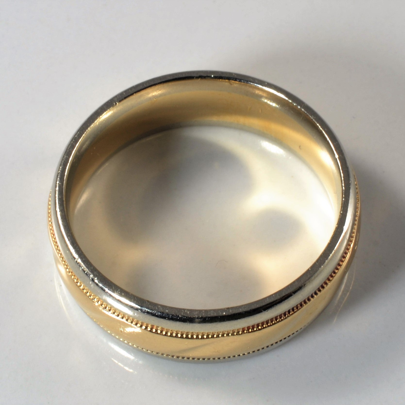 Milgrain Detailed Two Tone Gold Band | SZ 11.25 |