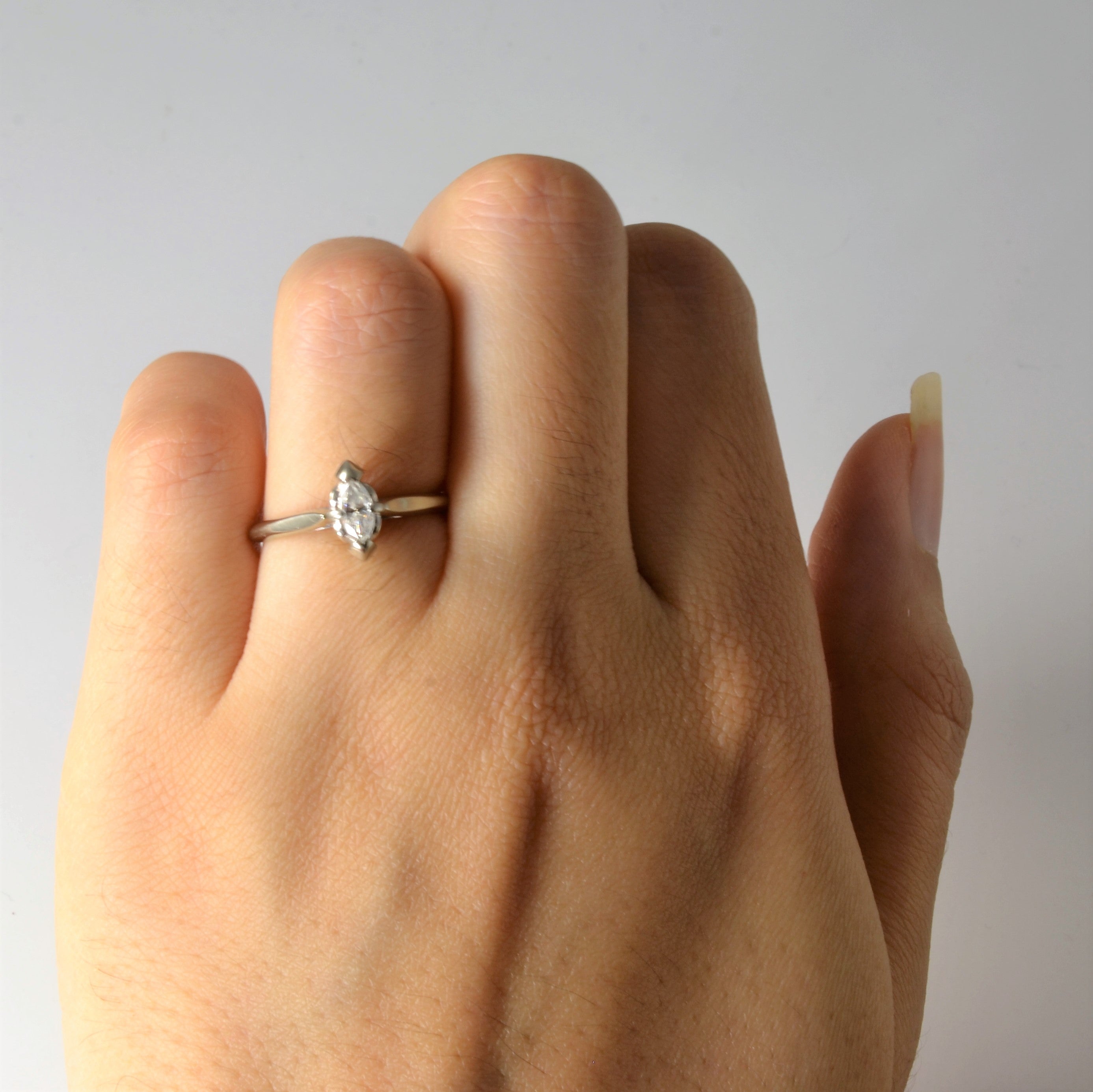 Marquise Cut Solitaire Diamond Ring | 0.20ct | SZ 4.75 |