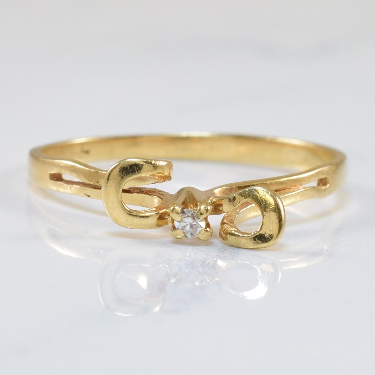 Bypass Split Shank Diamond Ring | 0.01ct | SZ 5 |