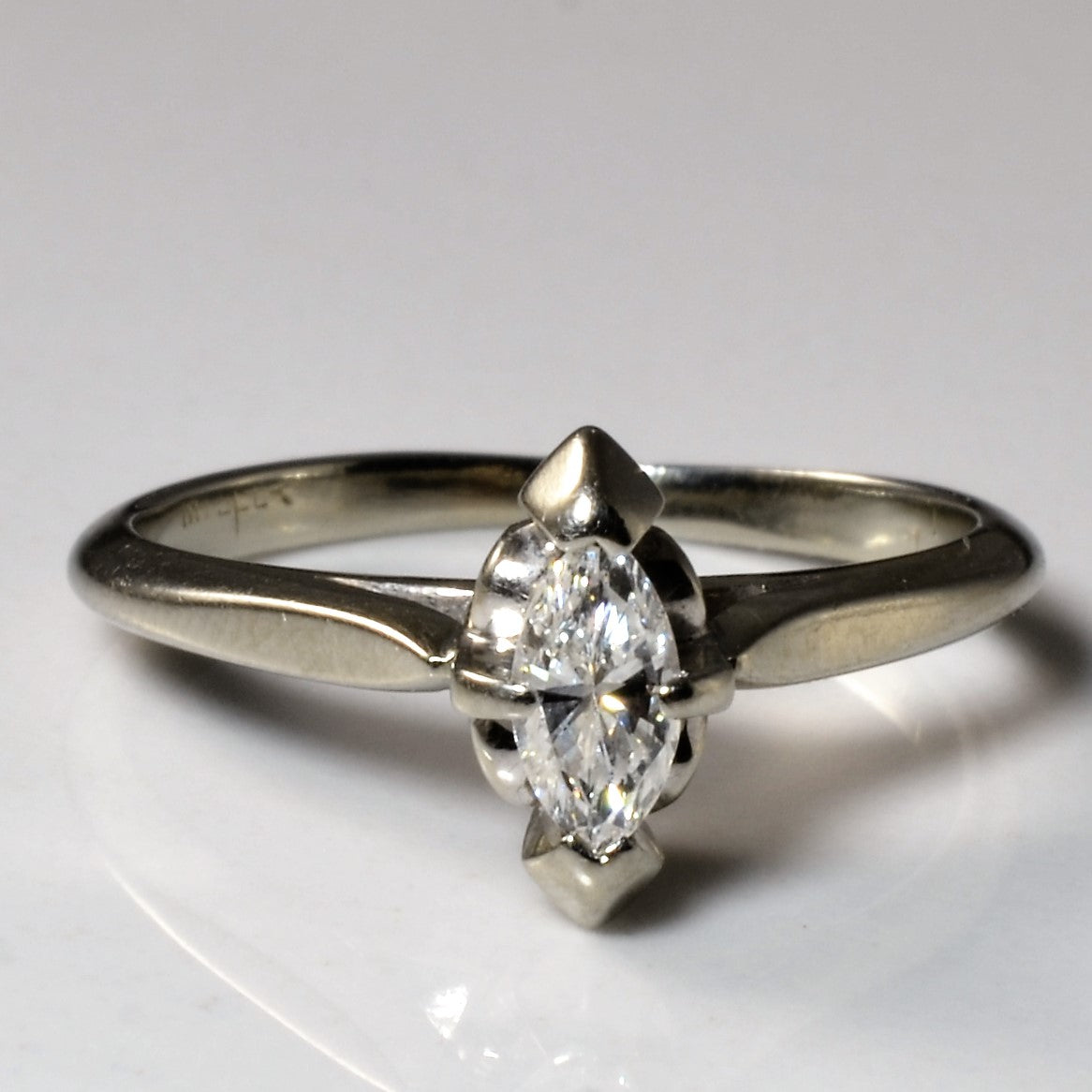 Marquise Cut Solitaire Diamond Ring | 0.20ct | SZ 4.75 |