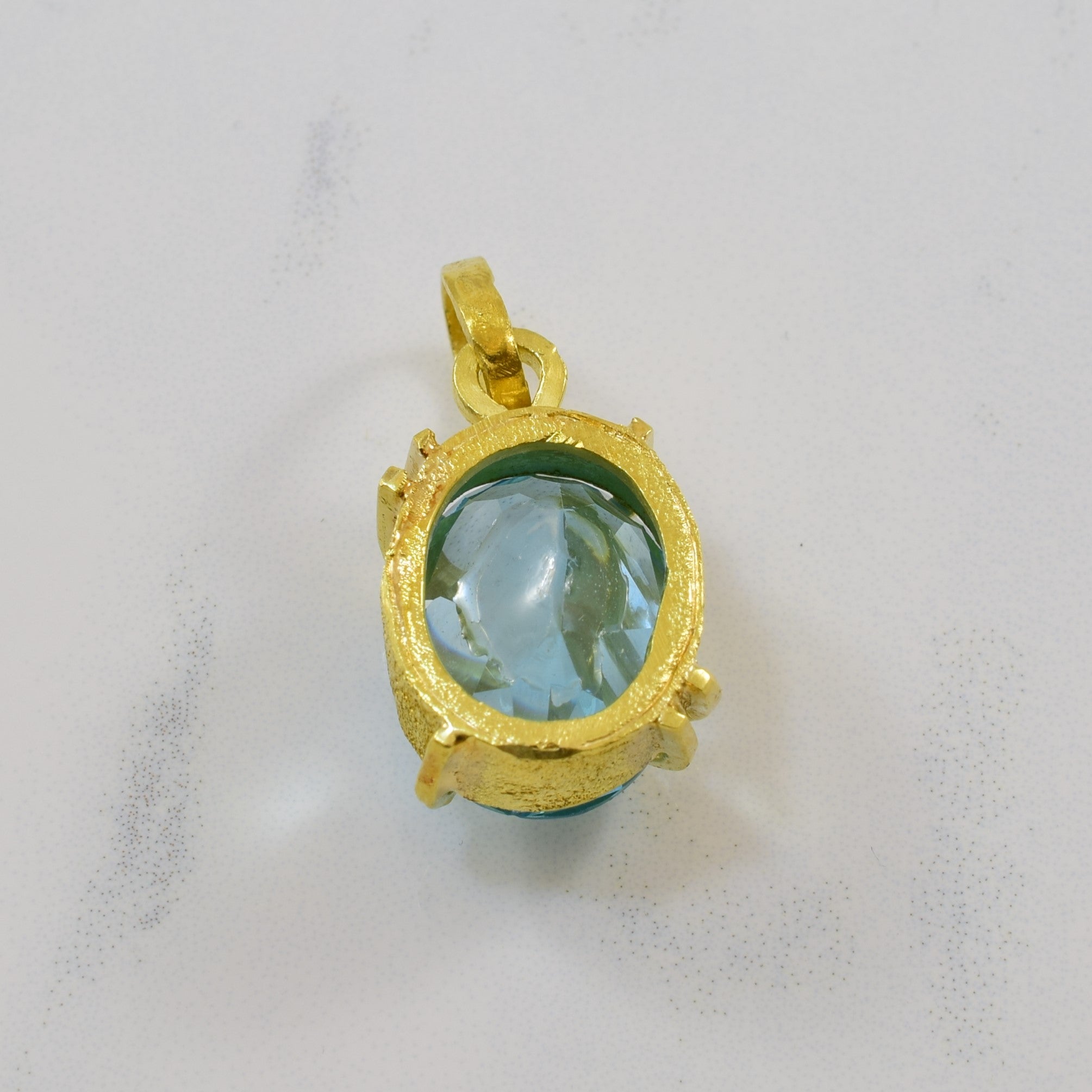 Blue Topaz Gold Bypass Pendant | 11.84ct |