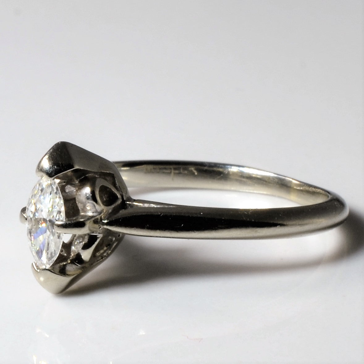 Marquise Cut Solitaire Diamond Ring | 0.20ct | SZ 4.75 |