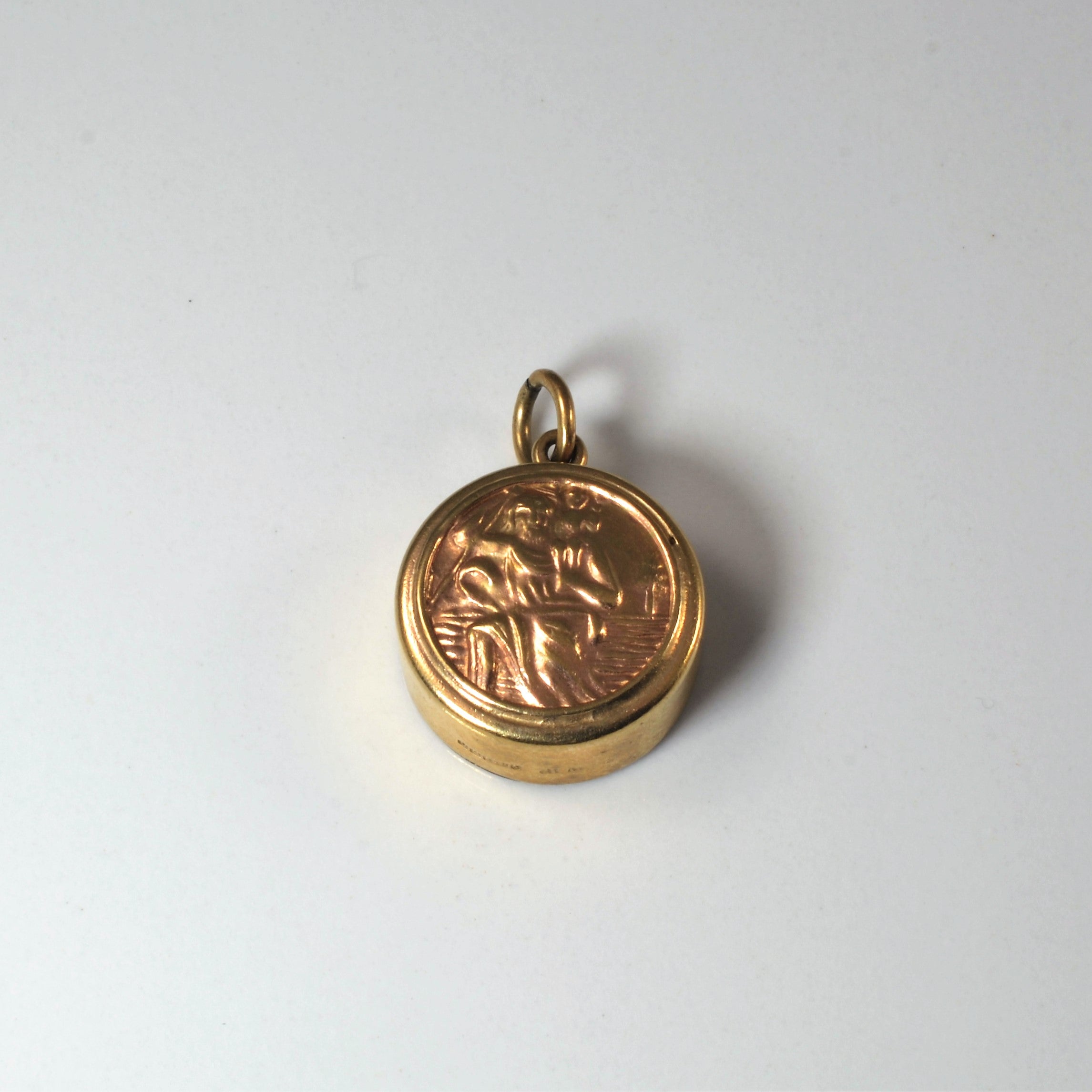1961 Birmingham 9k Gold Saint Christopher Compass Pendant |