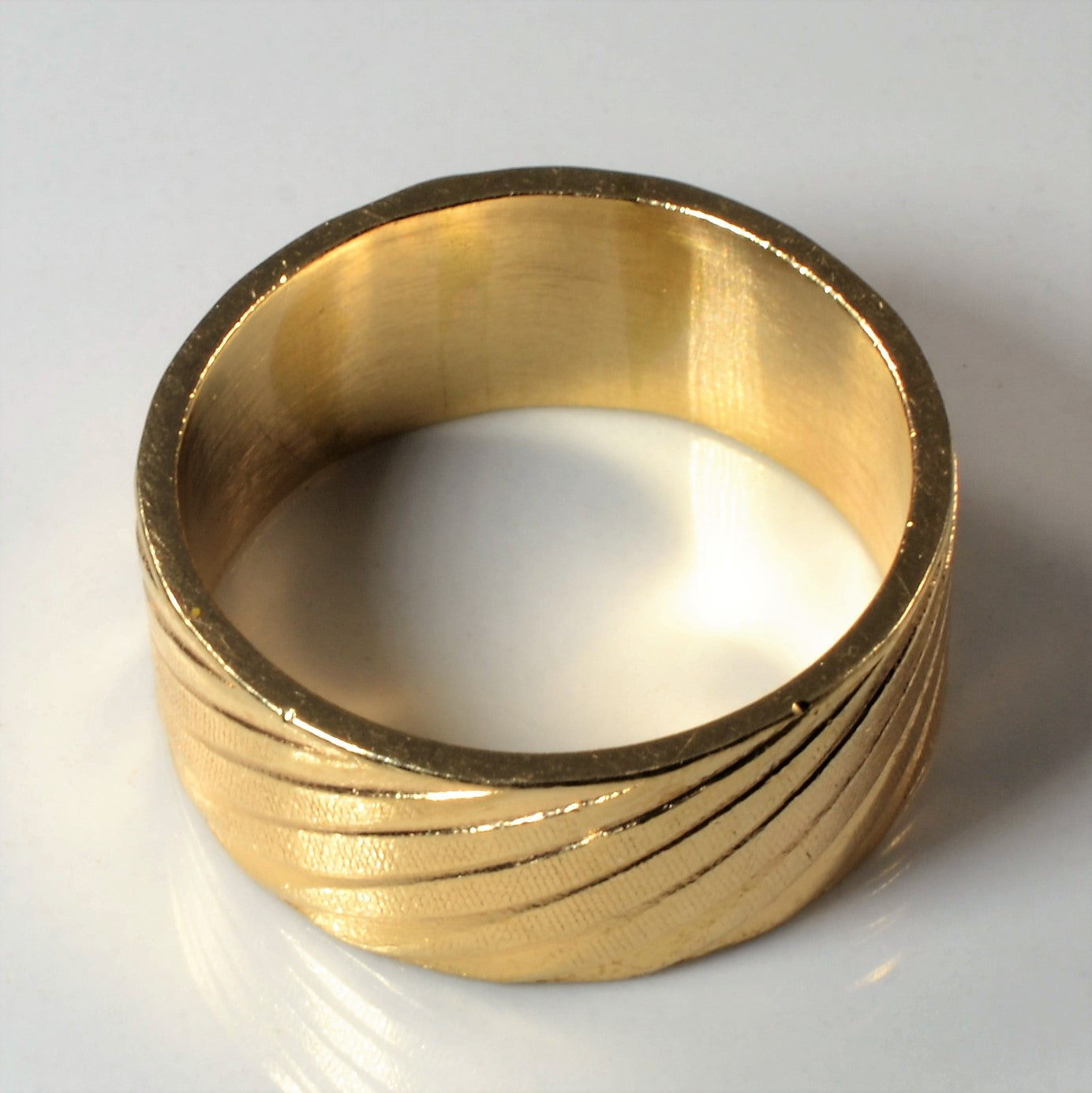 Wide Textured Gold Band | SZ 12 |