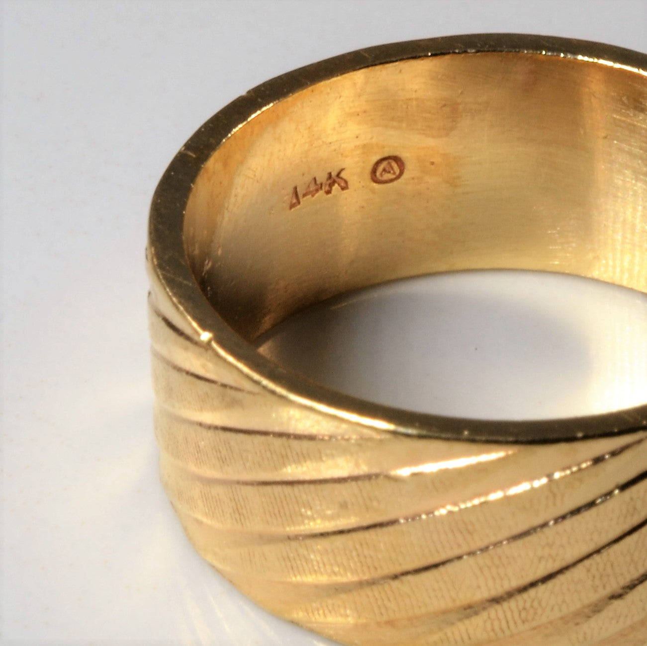 Wide Textured Gold Band | SZ 12 |