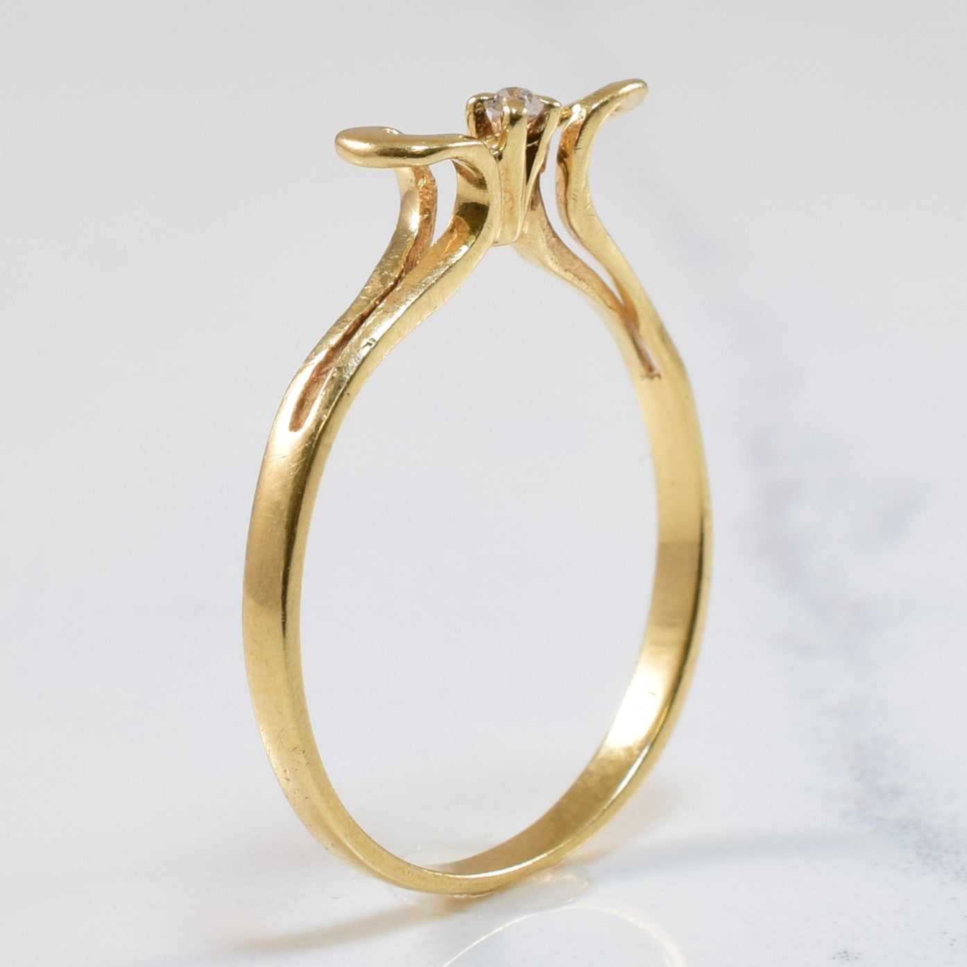 Bypass Split Shank Diamond Ring | 0.01ct | SZ 5 |