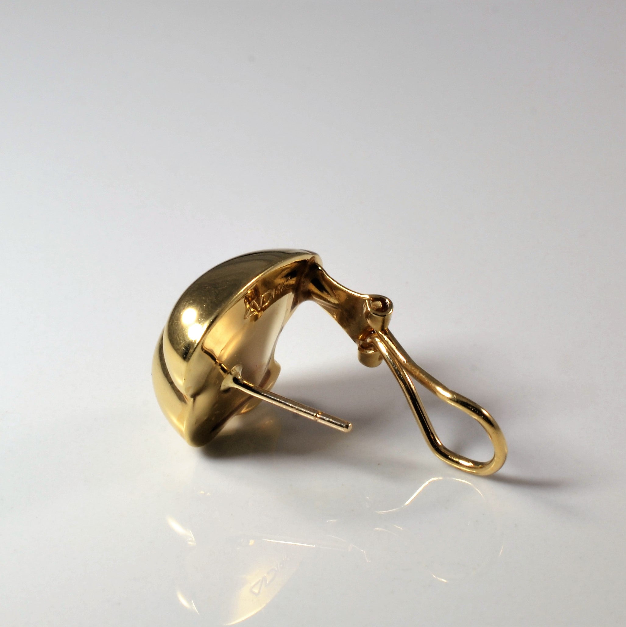Yellow Gold Fan Stud Earrings |