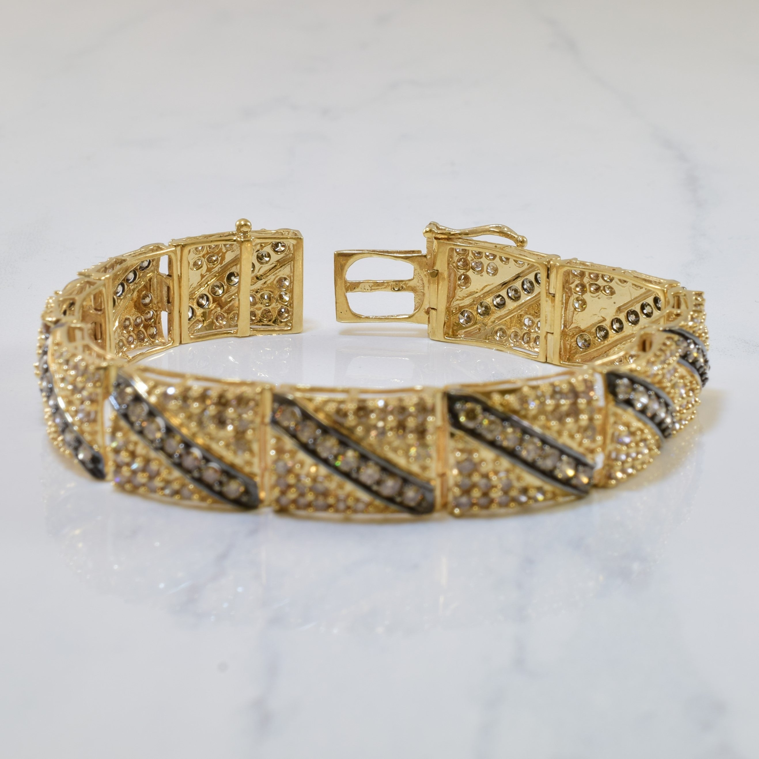 Champagne Diamond Link Bracelet | 6.65ctw | 7" |