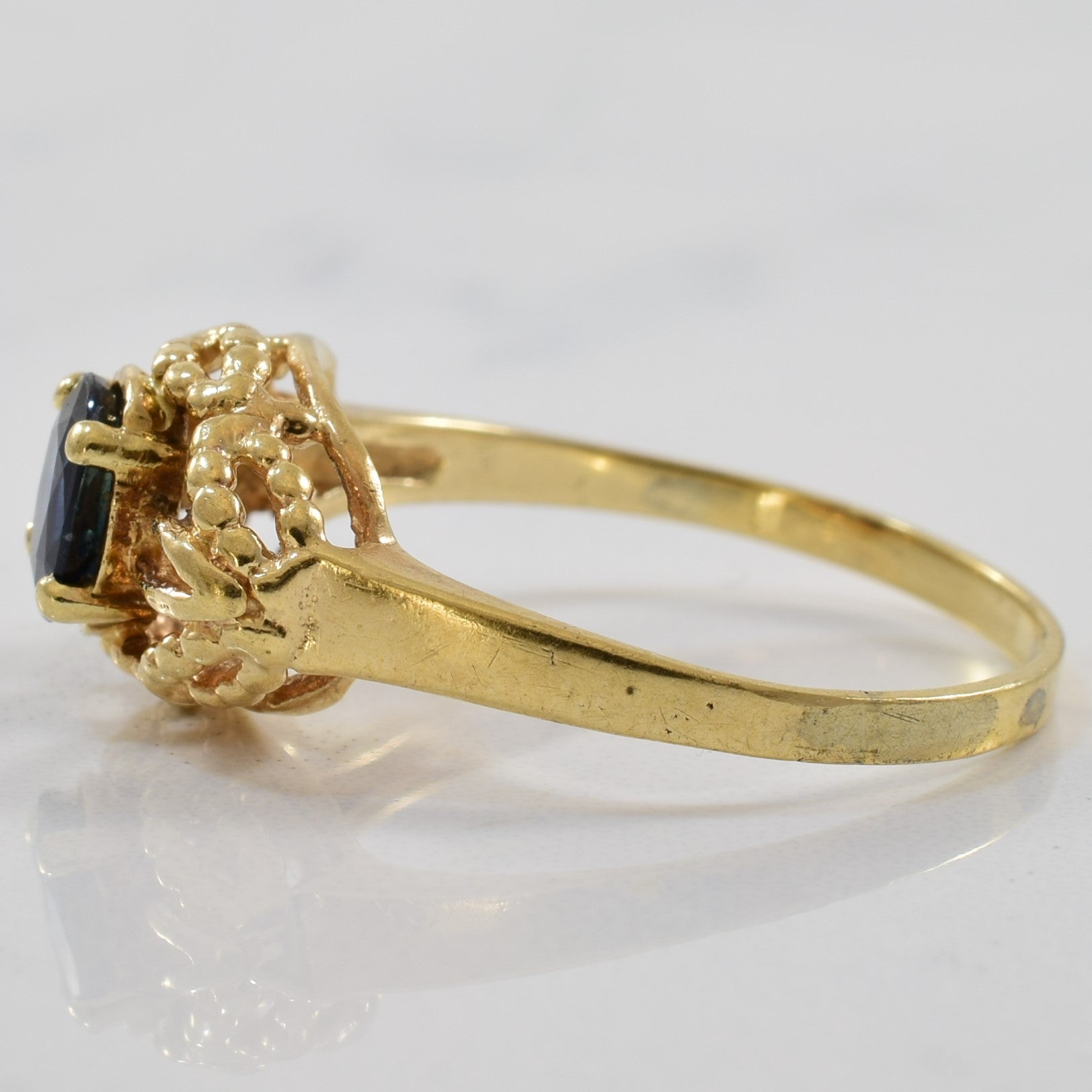 Bague en saphir bleu sertie d'un motif corde | 0,60 ct | Taille 8,5 |