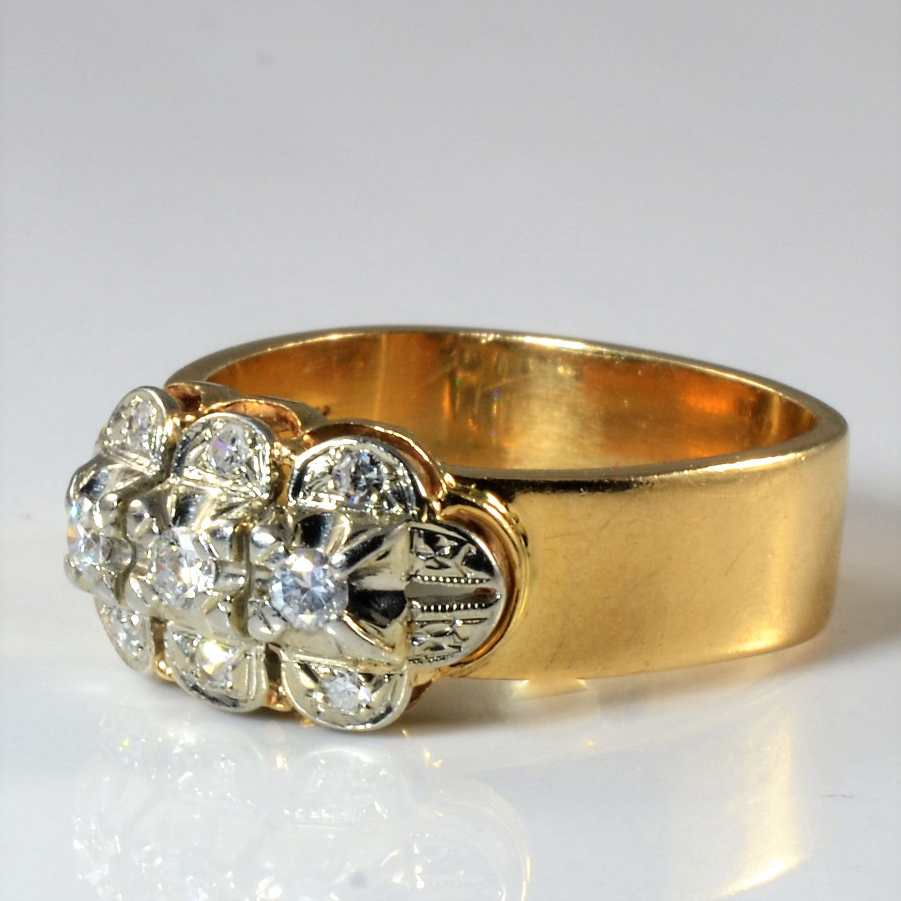 Two Tone Gold Diamond Ring | 0.16ctw | SZ 7.25 |