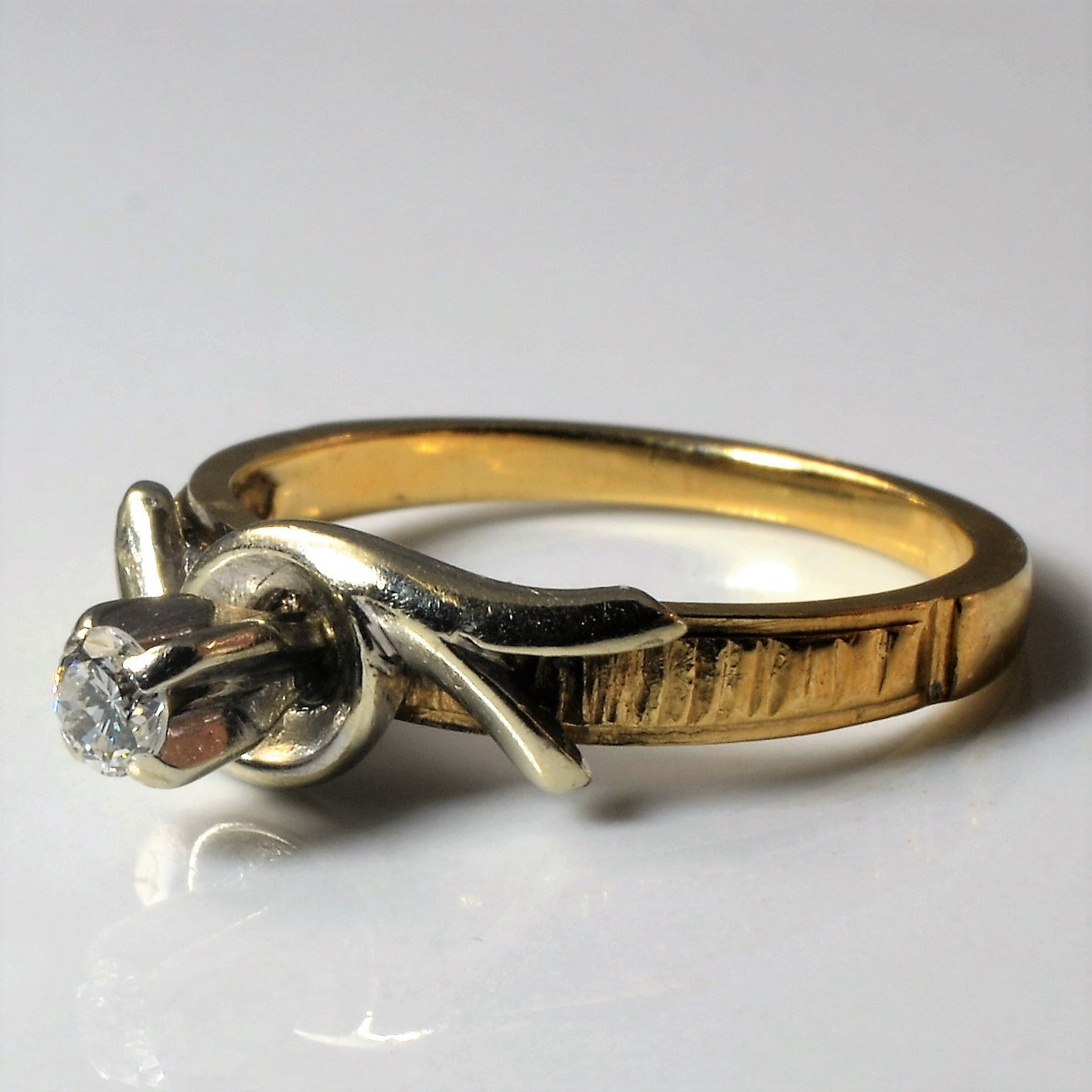 High Set Solitaire Diamond Ring | 0.12ct | SZ 6 |