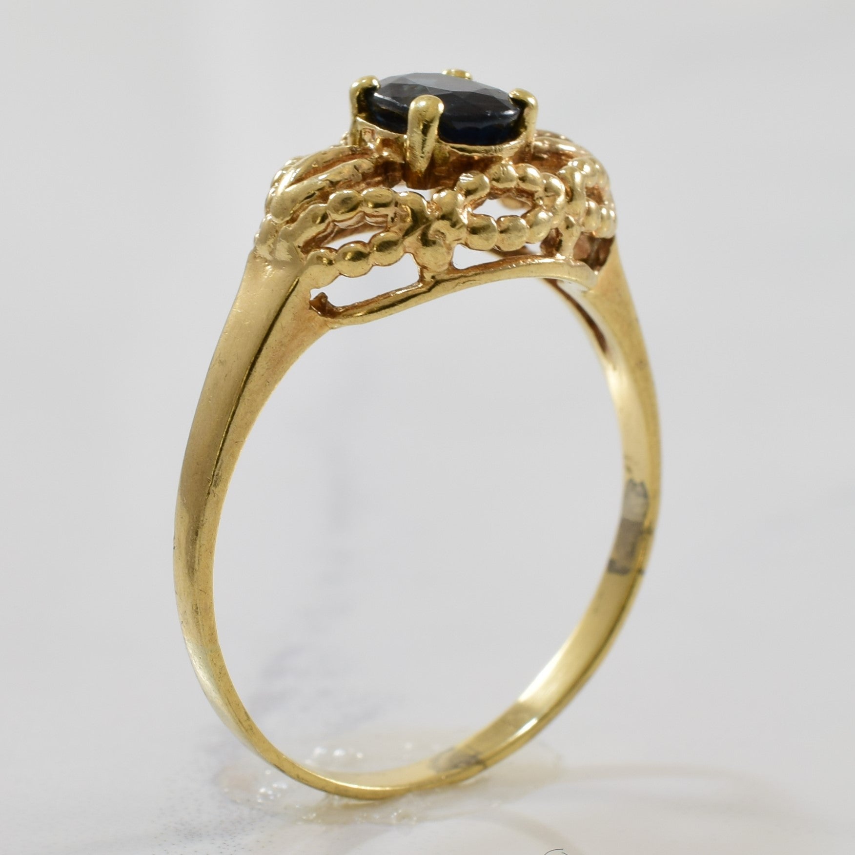 Bague en saphir bleu sertie d'un motif corde | 0,60 ct | Taille 8,5 |