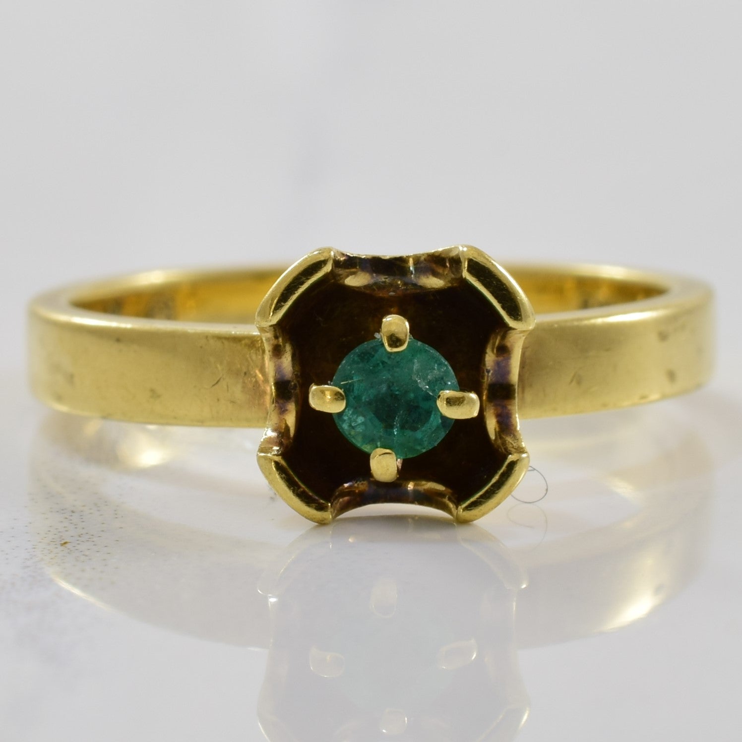 Bague florale en émeraude | 0,14 ct | Taille 7 |