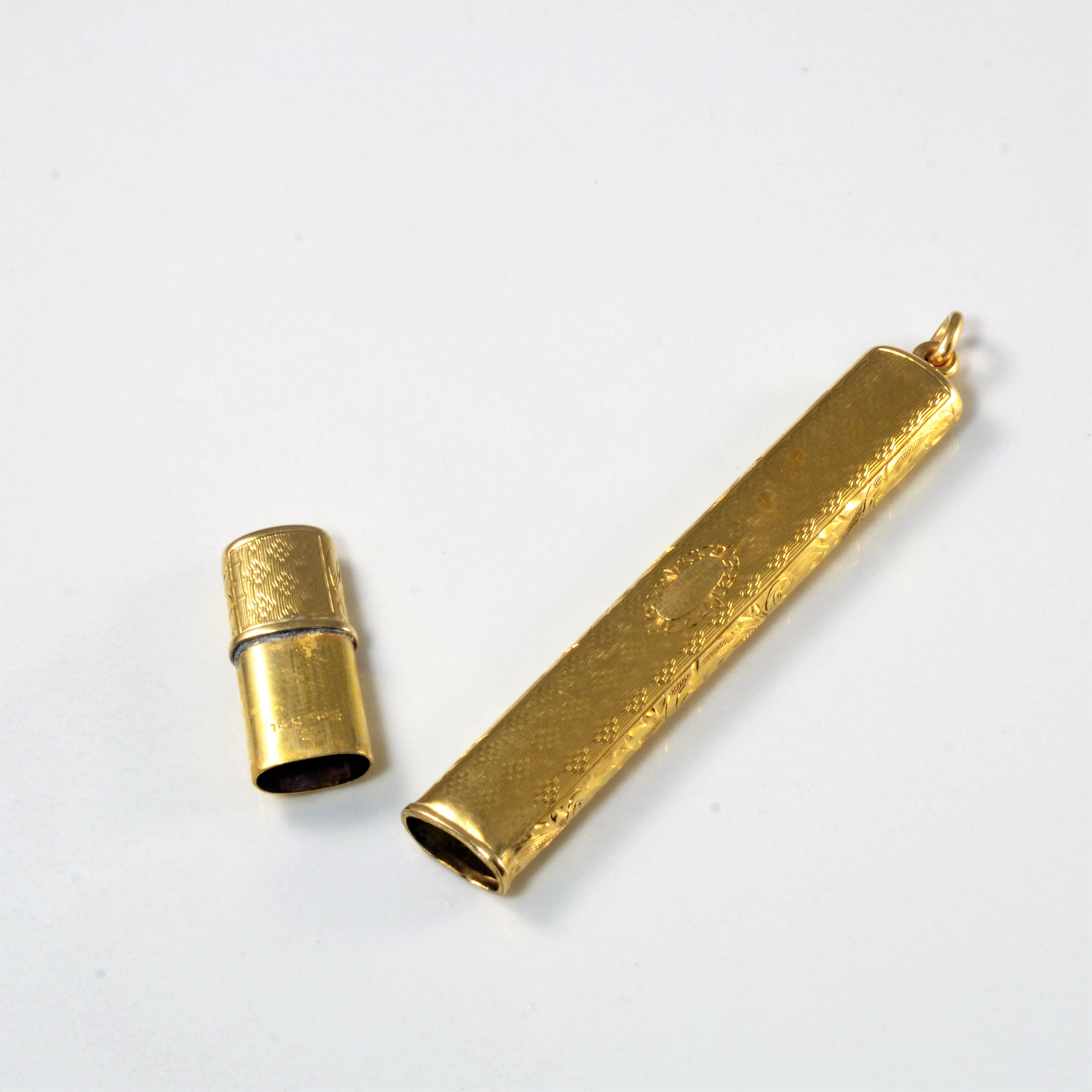 Antique Gold Toothpick Holder Pendant |