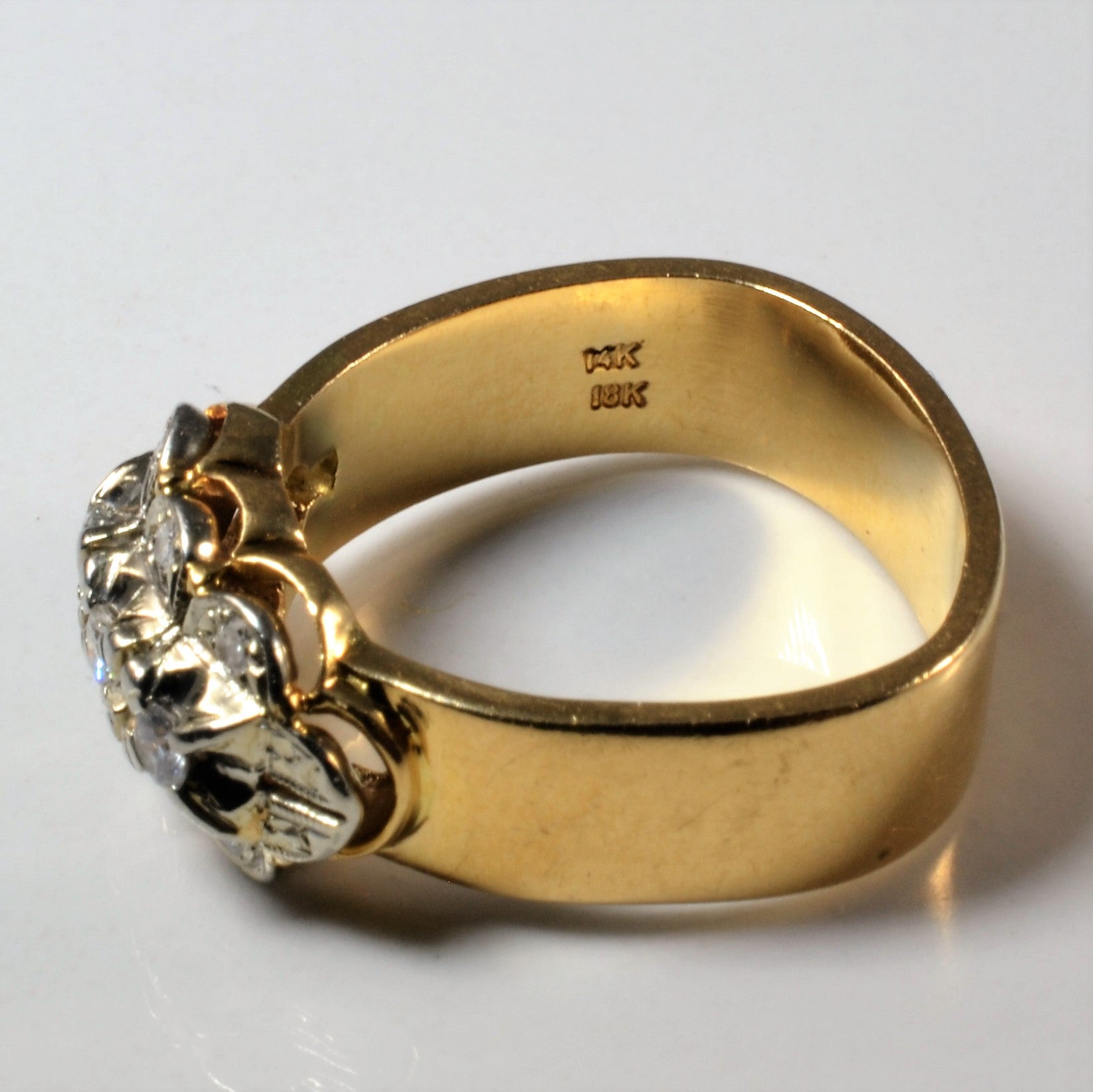 Two Tone Gold Diamond Ring | 0.16ctw | SZ 7.25 |