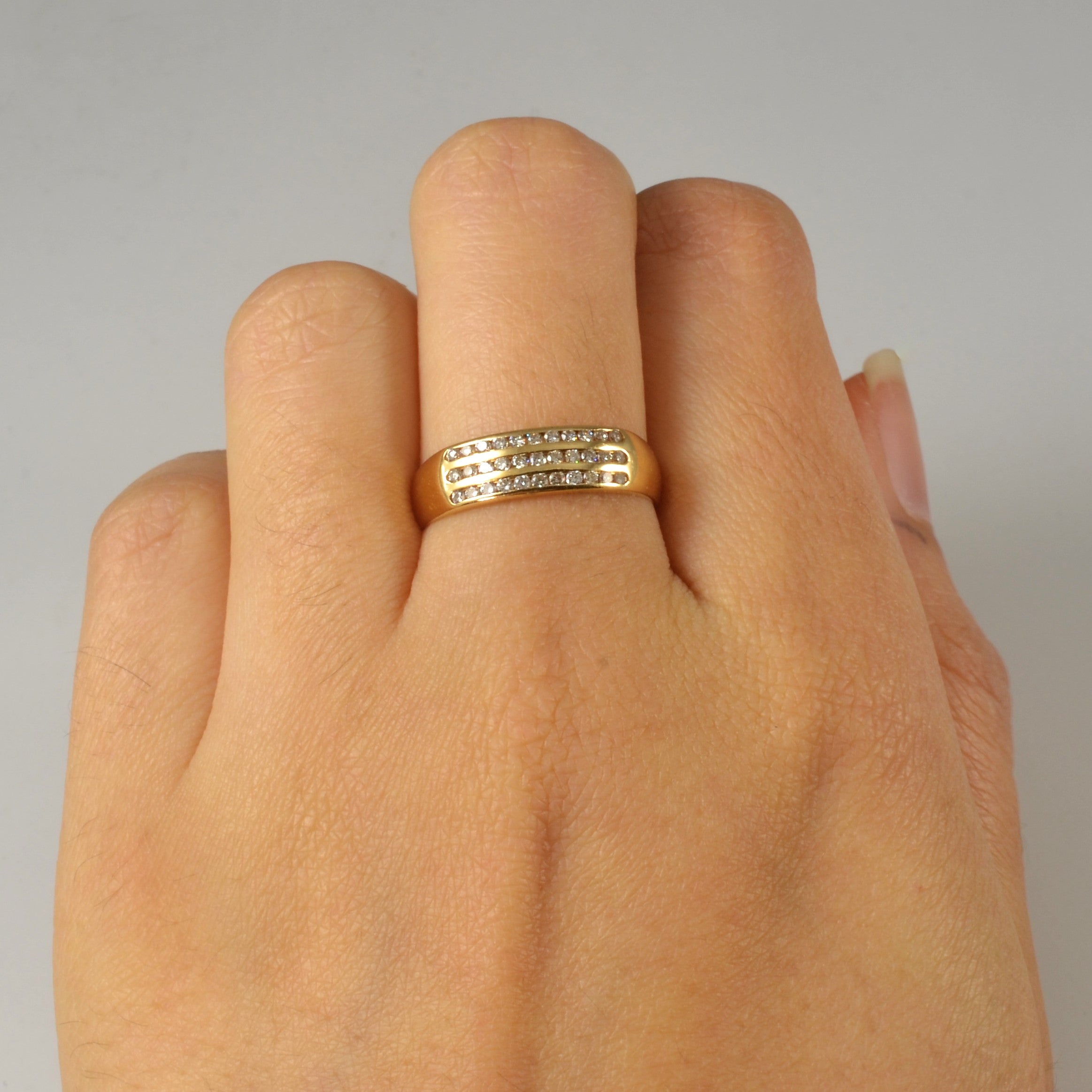 Triple Row Channel Diamond Band | 0.25ctw | SZ 7.5 |