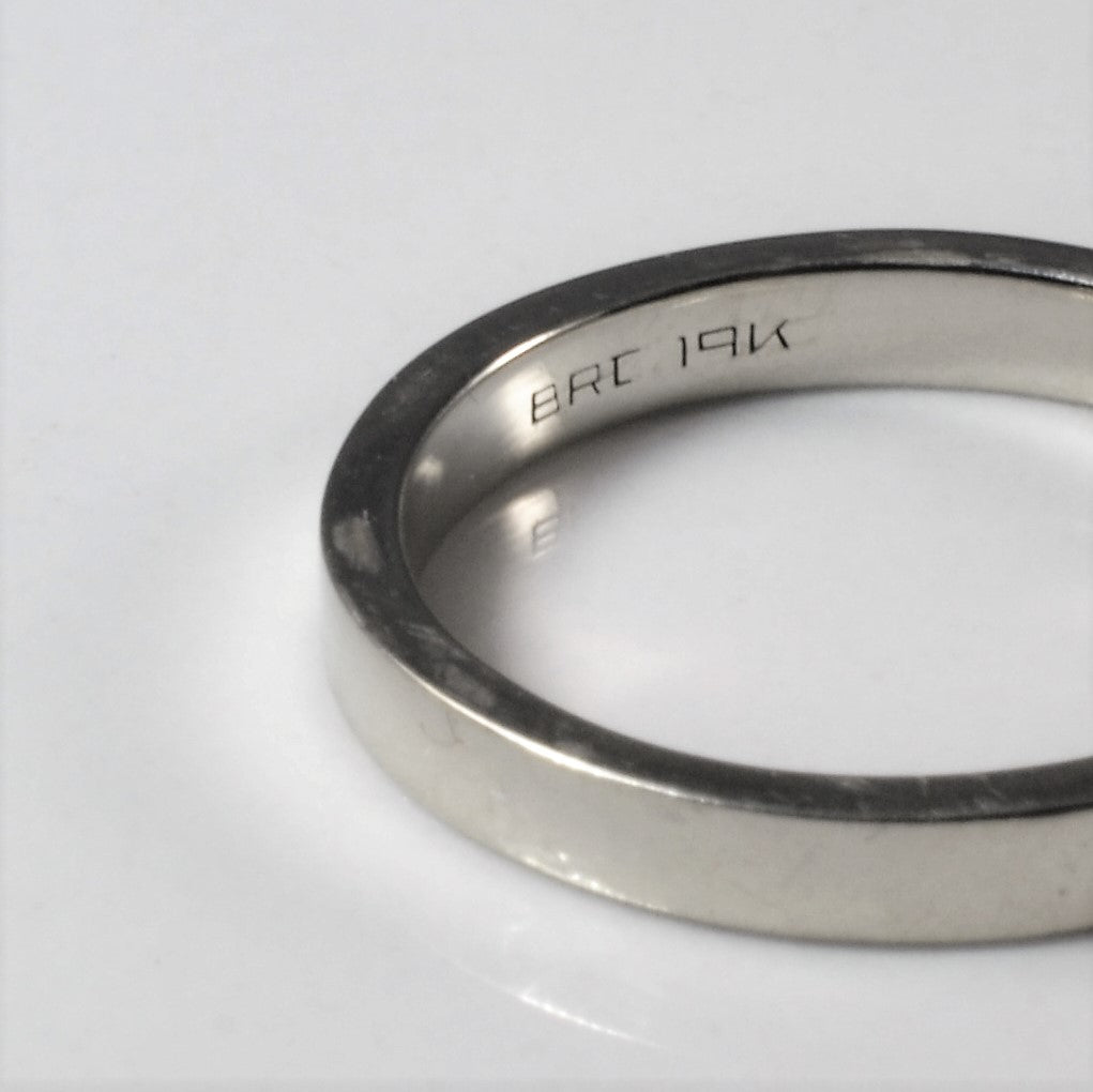 19k White Gold Band | 5.25|